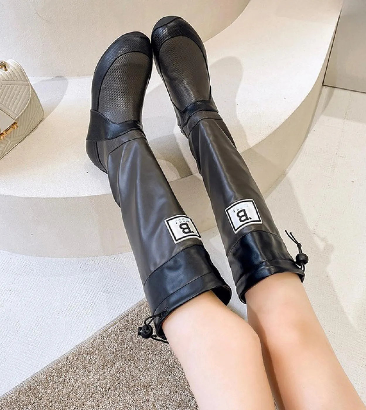 2022 stivali da donna stivali alti al ginocchio retrò invernali scarpe da donna stringate femminili stivali da cavaliere sottili