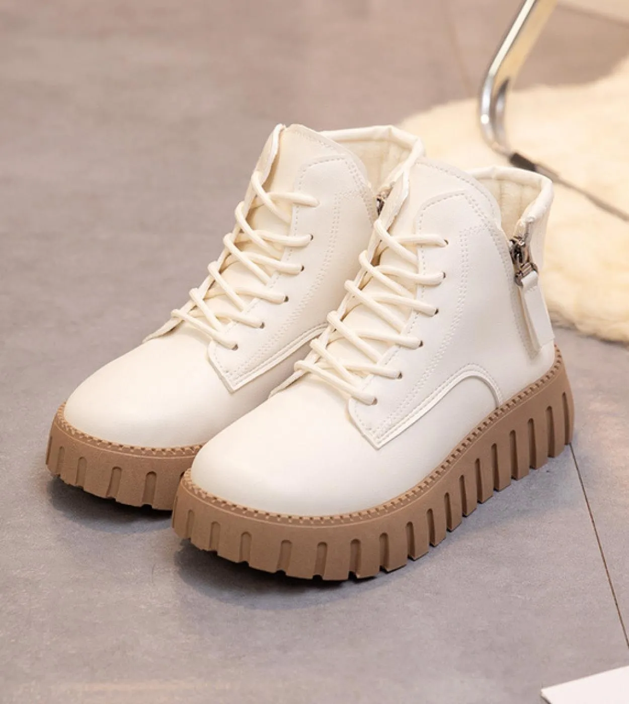 2023 nuove scarpe da ginnastica invernali da donna con plateau moda stivali da neve casual con lacci scarpe da donna in cotone b