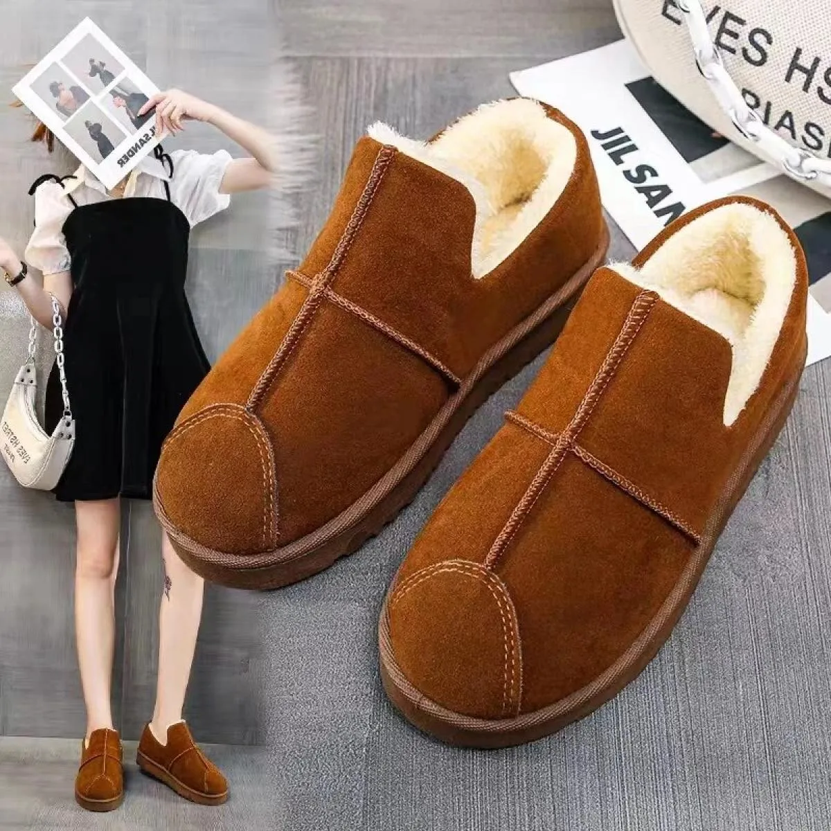 2023 Stivali da neve Tubo corto da donna Scarpe di cotone ispessito Antiscivolo Scarpe invernali nuove Scarpe da donna per stude