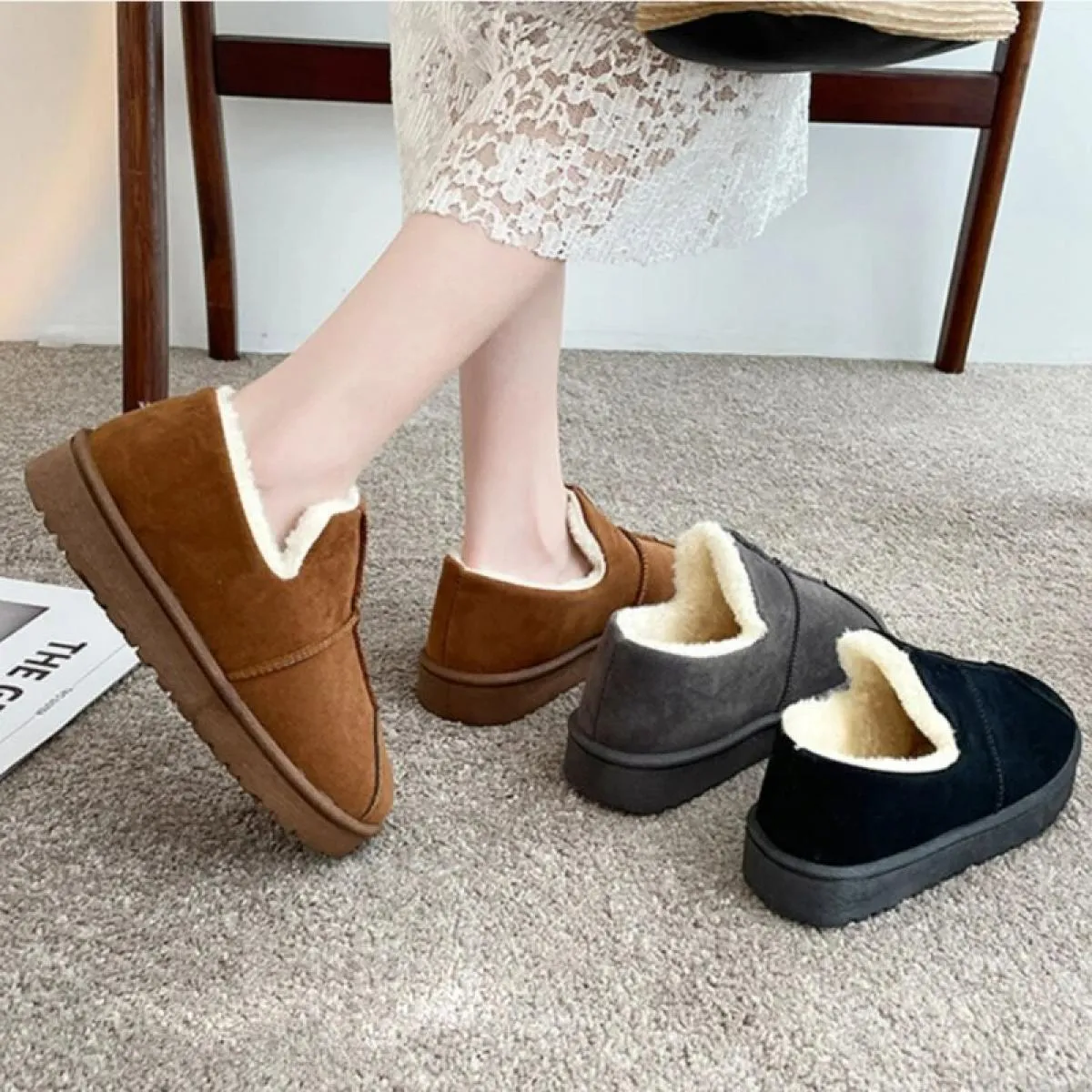 2023 Stivali da neve Tubo corto da donna Scarpe di cotone ispessito Antiscivolo Scarpe invernali nuove Scarpe da donna per stude