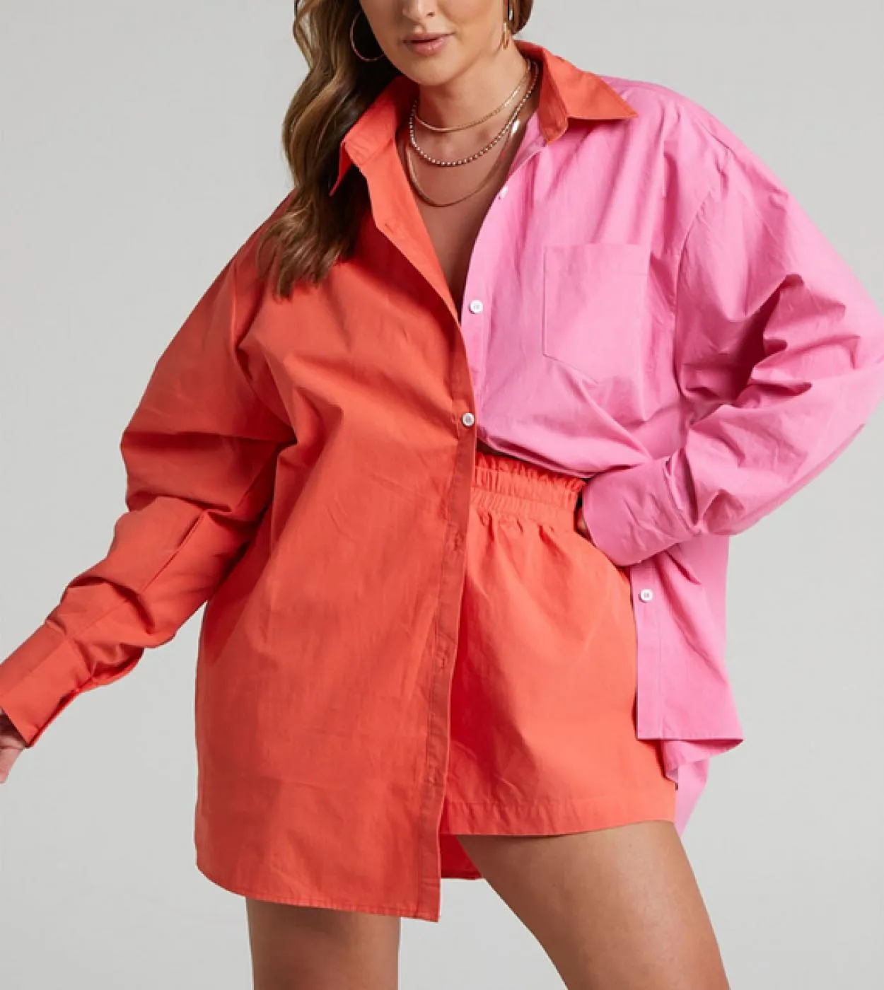 Abiti estivi 2 pezzi per donna Bottoni Camicia casual Abiti da donna Camicia a maniche lunghe moda 2023 e pantaloncini a gamba l