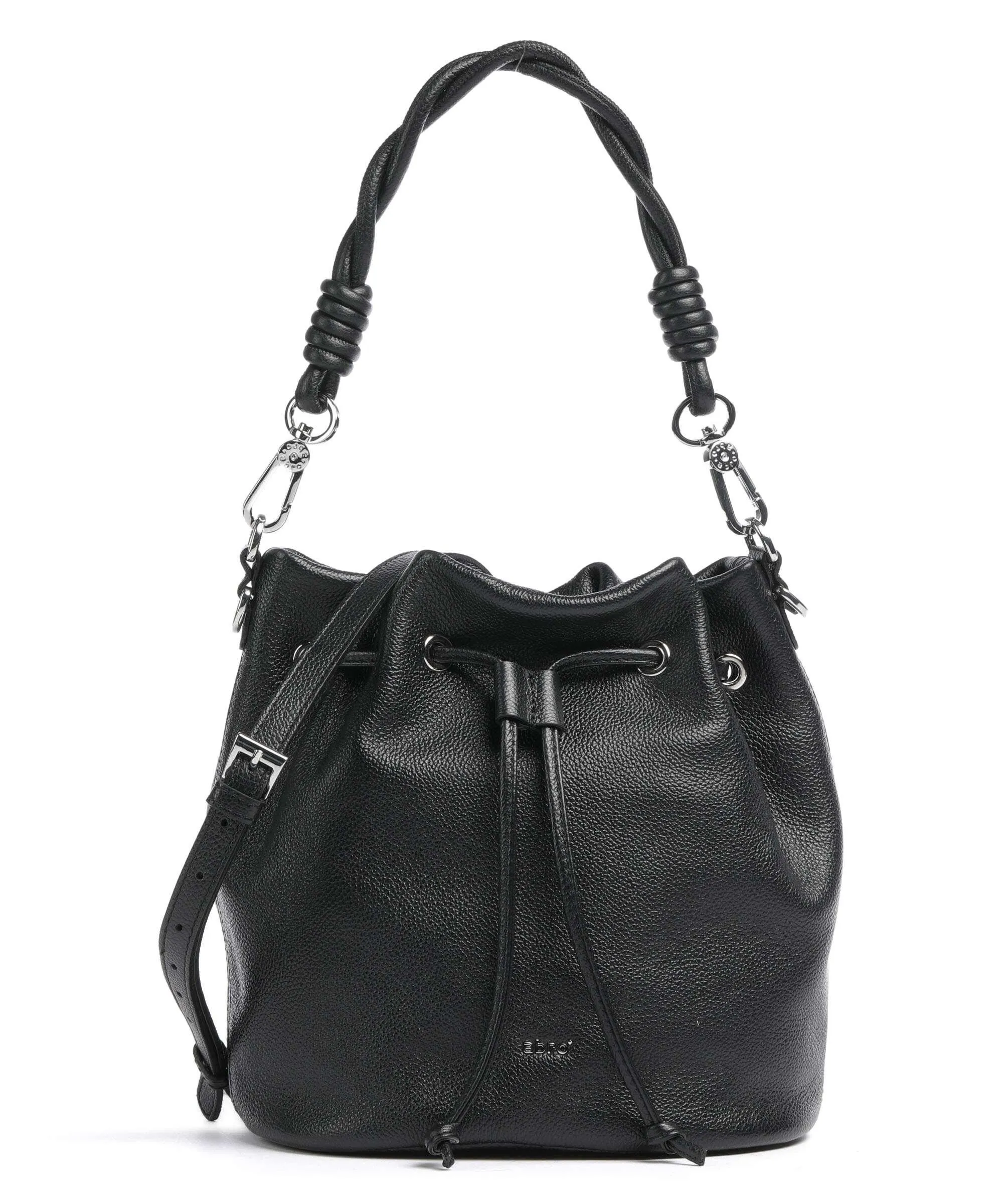  Abro Kavir Drawstring Borsa a secchiello pelle di vacchetta grana nero  