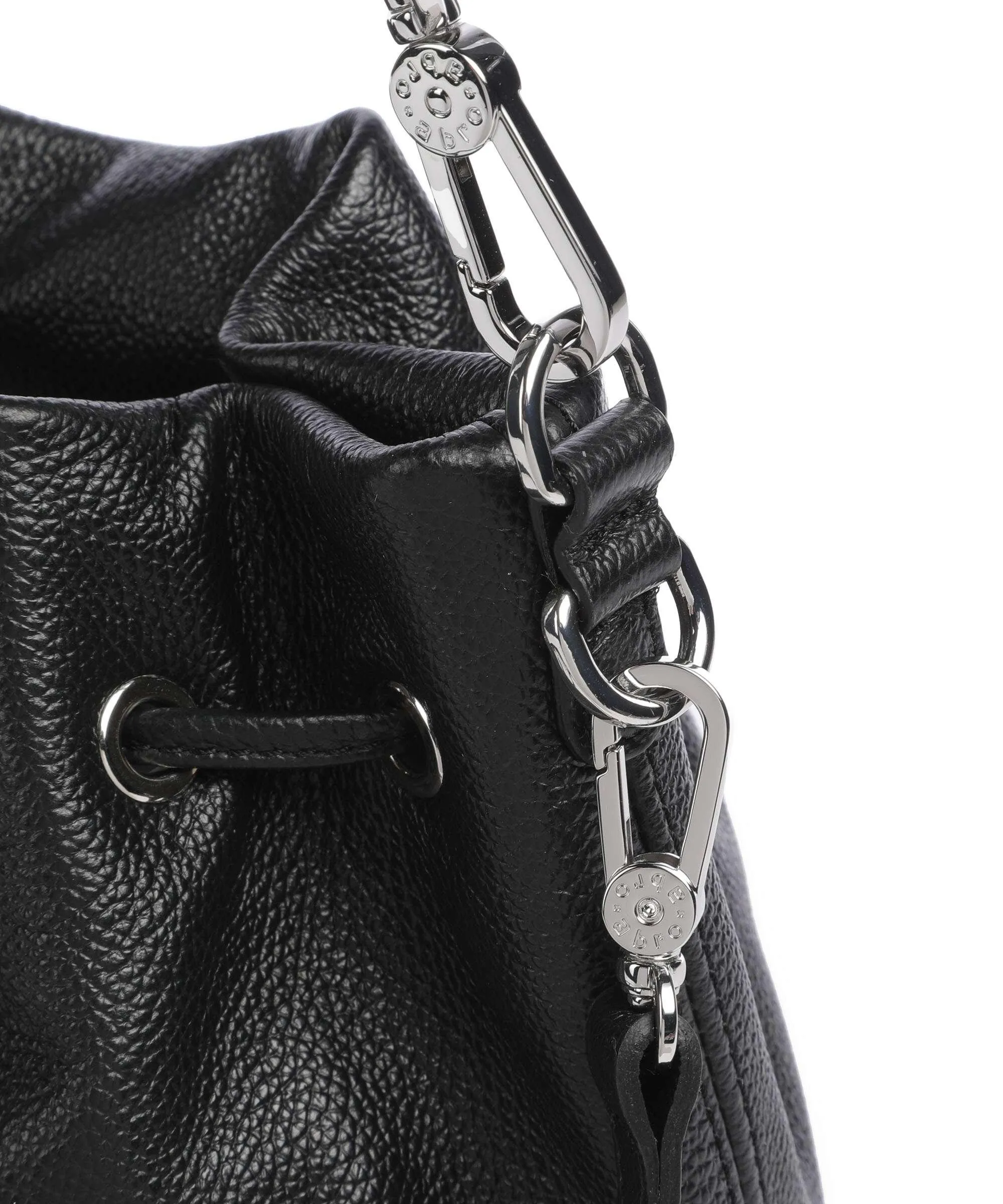  Abro Kavir Drawstring Borsa a secchiello pelle di vacchetta grana nero  