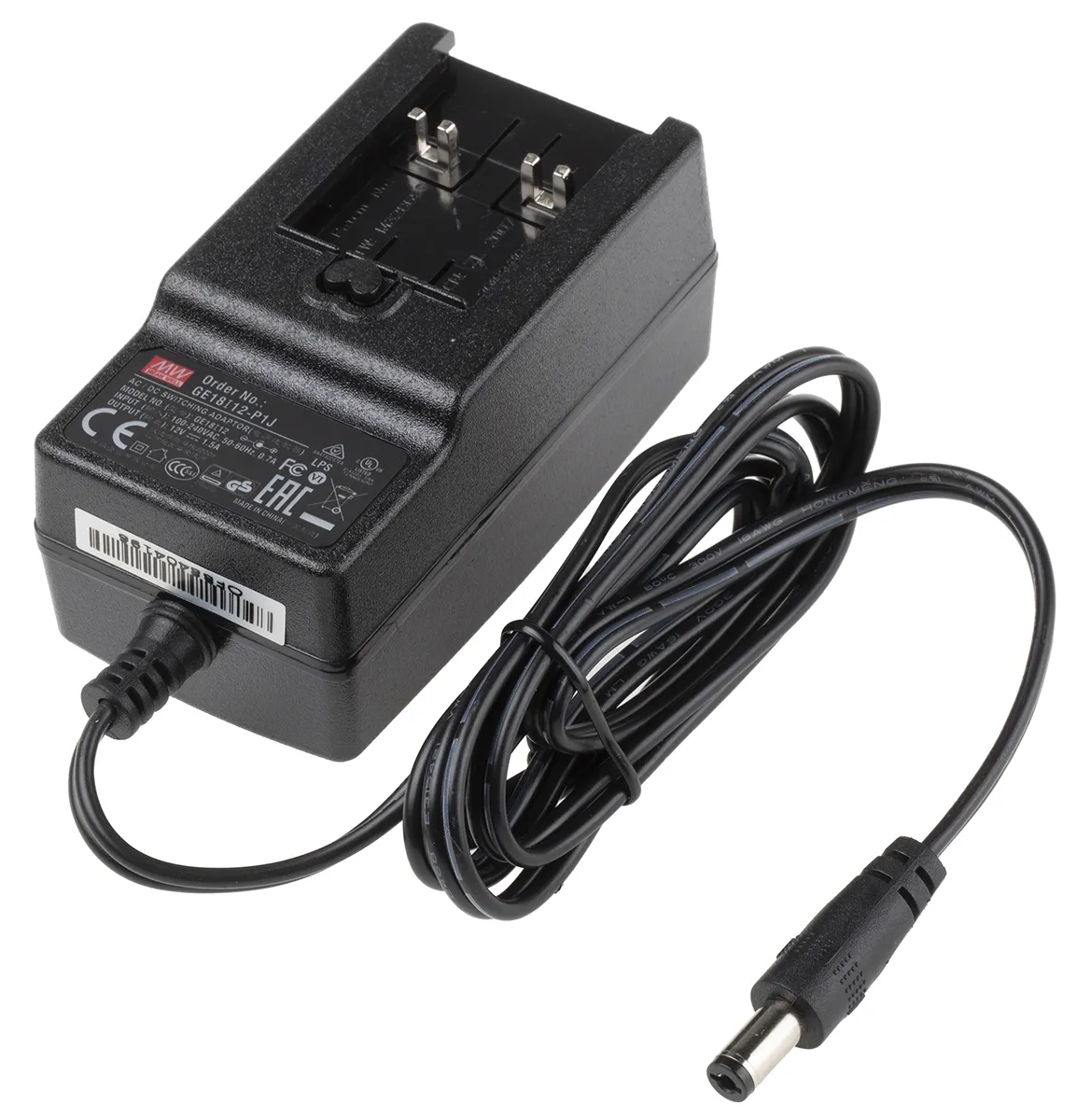 Adattatore AC/DC Adattatore ca/cc MEAN WELL 12V cc, 1.5A, spina Tipo C