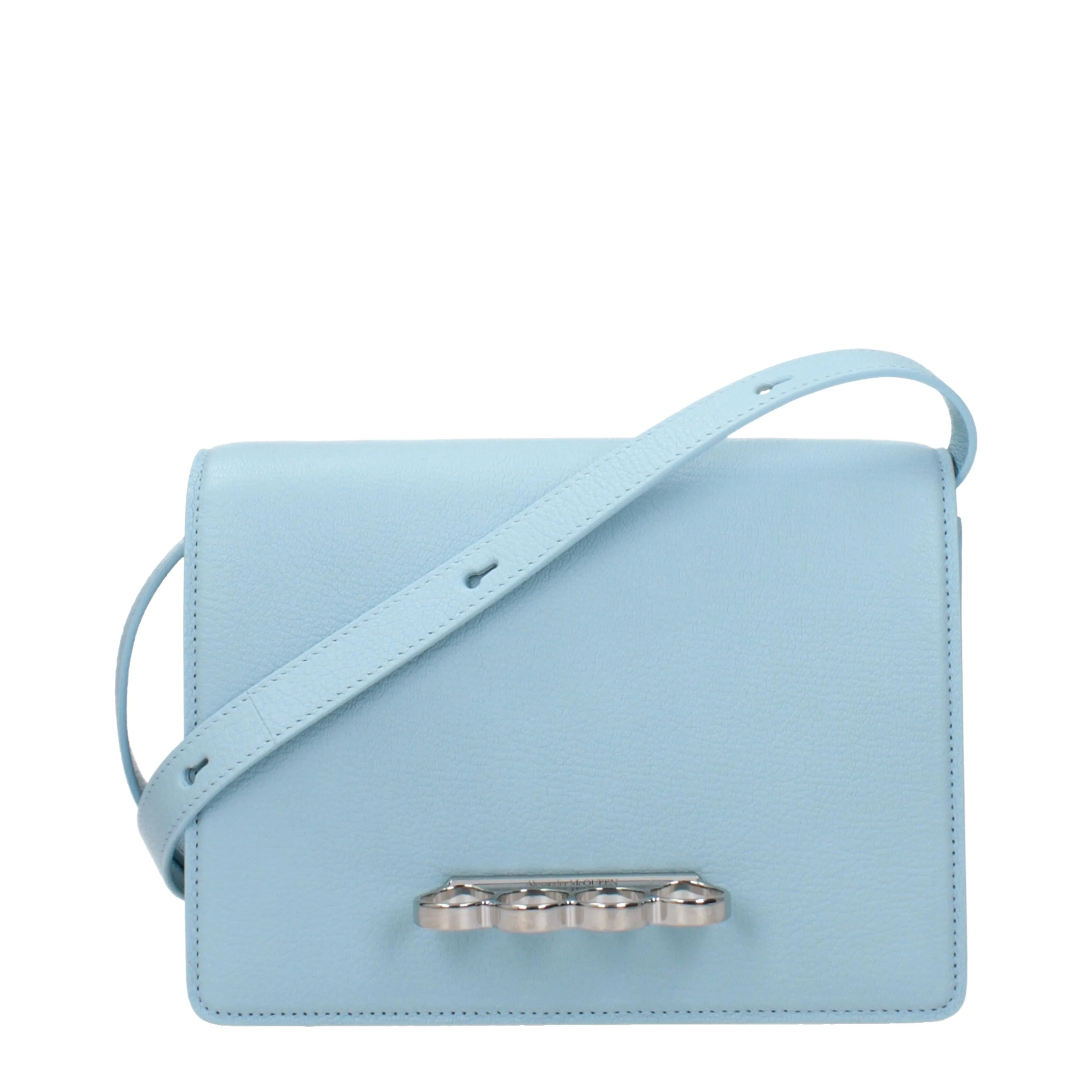 Alexander McQueen Borse a Tracolla Donna Pelle Celeste/Pale Blue