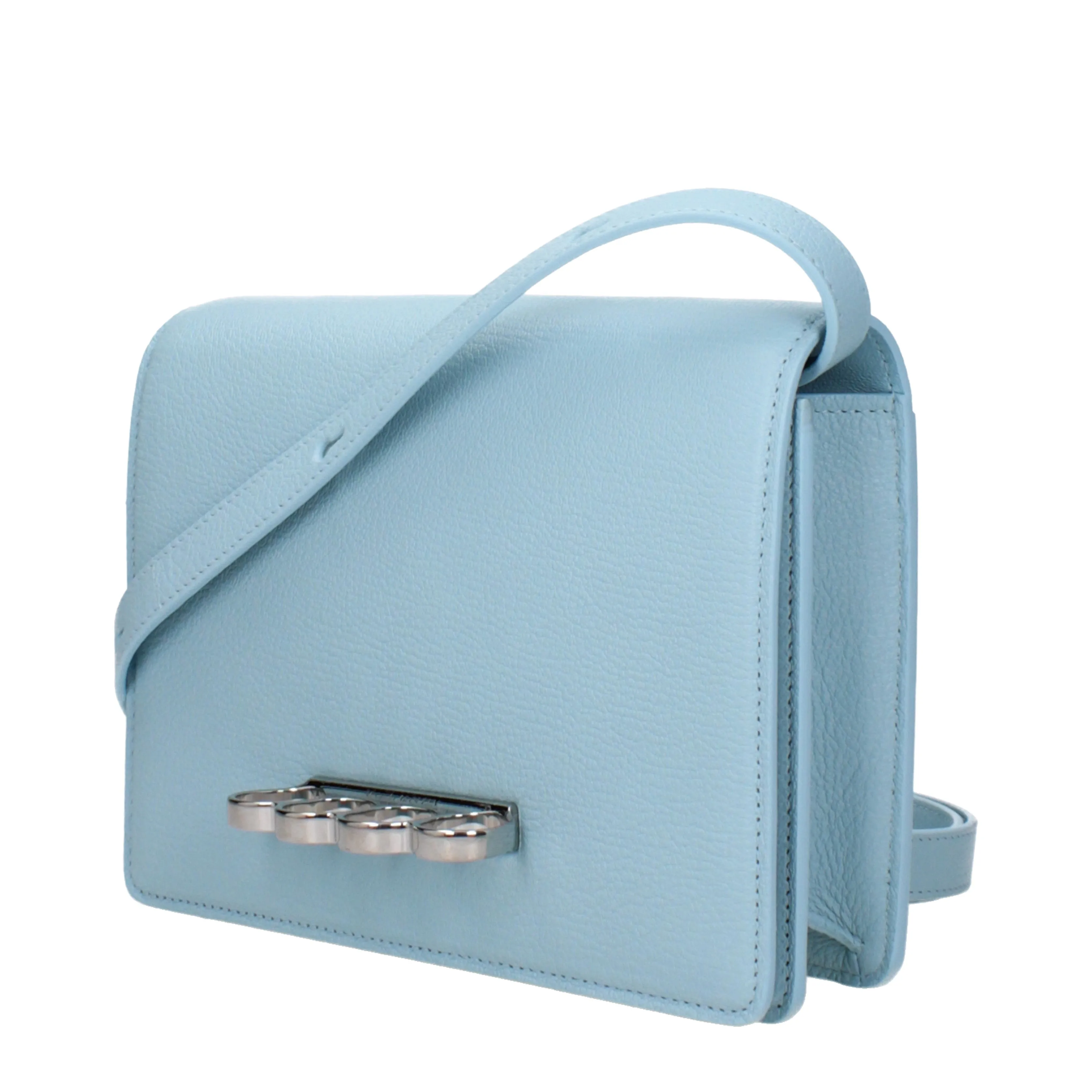Alexander McQueen Borse a Tracolla Donna Pelle Celeste/Pale Blue