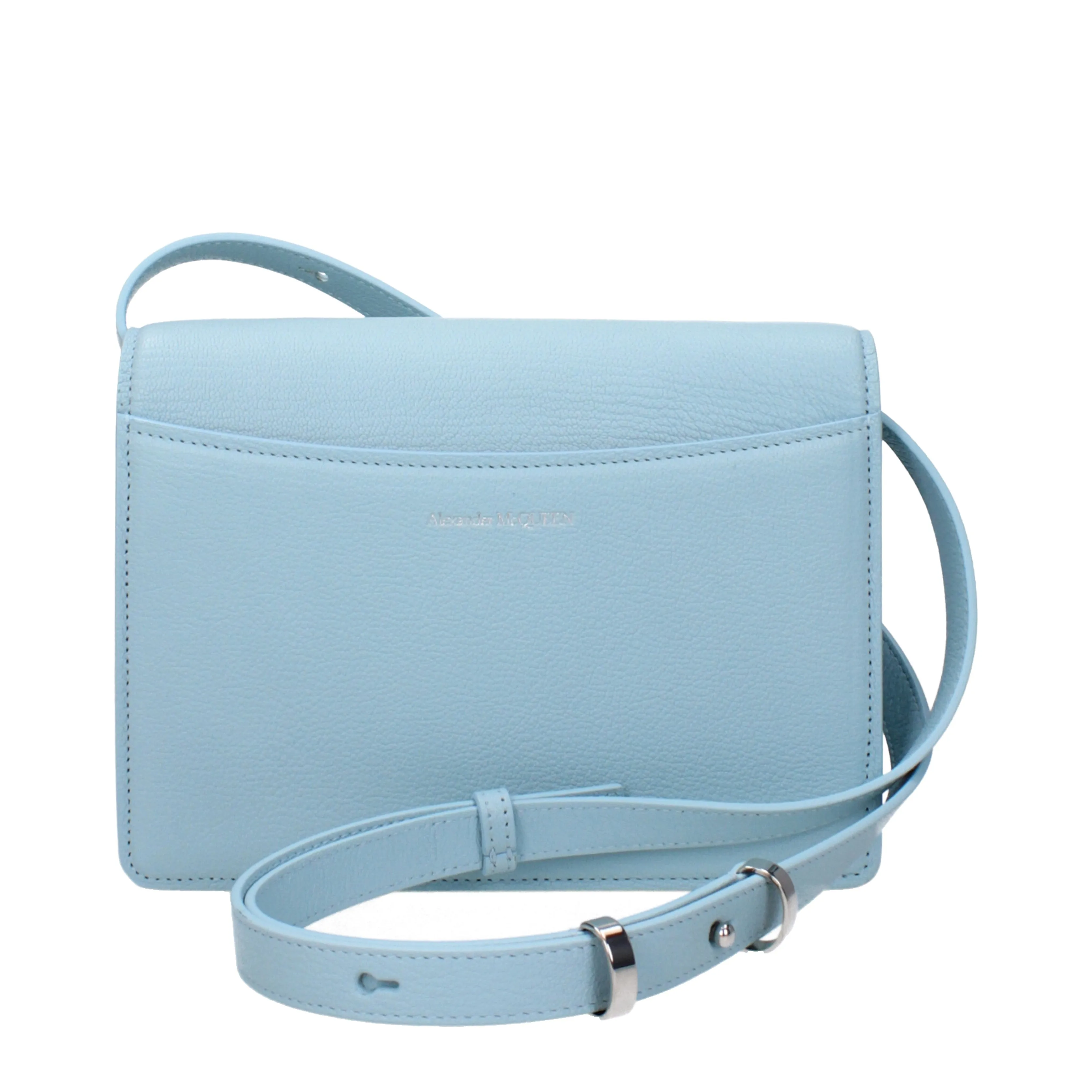 Alexander McQueen Borse a Tracolla Donna Pelle Celeste/Pale Blue