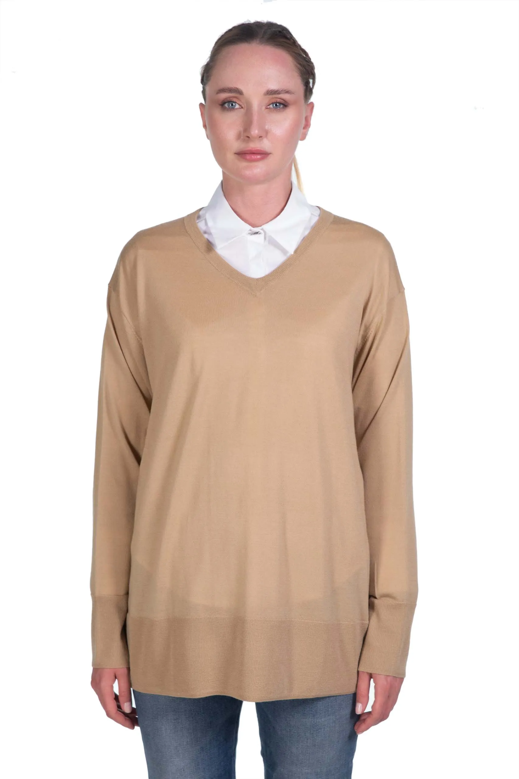 ASPESI  maglione con scollo a V in lana merino