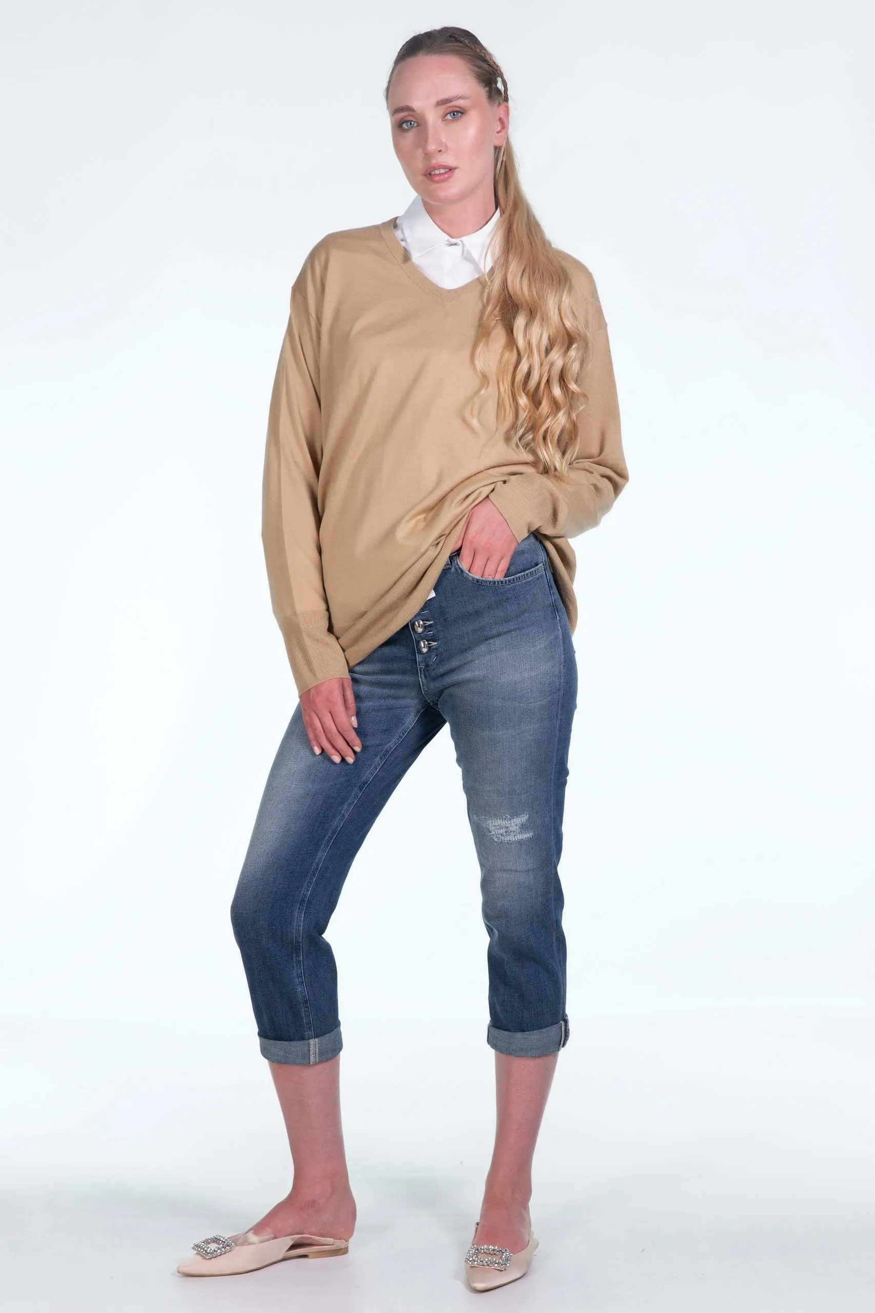 ASPESI  maglione con scollo a V in lana merino
