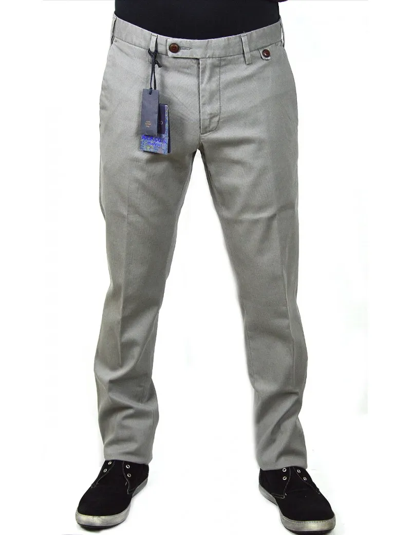 ATPCO pantaloni uomo colore grigio microfantasia slim fit