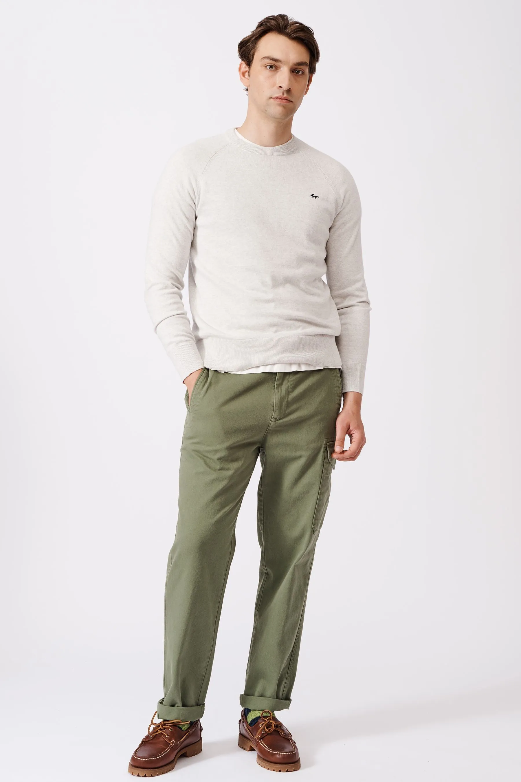 Aubin Cotone Collum Girocollo Cotone Maglione    