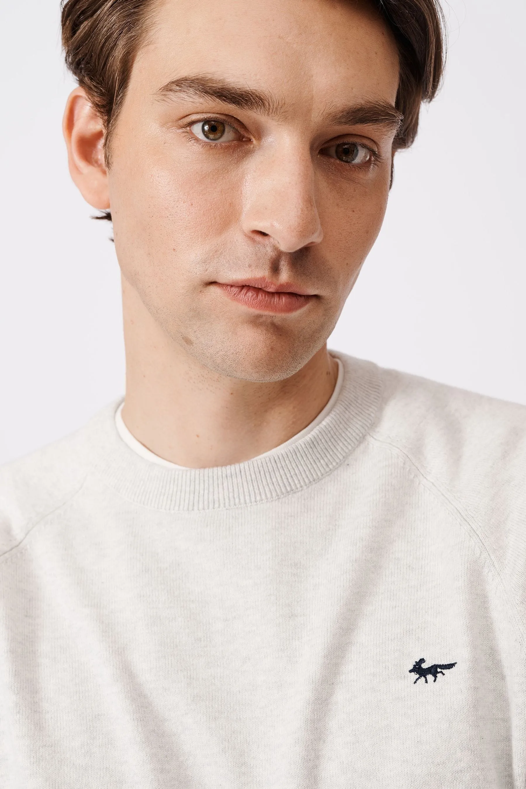 Aubin Cotone Collum Girocollo Cotone Maglione    