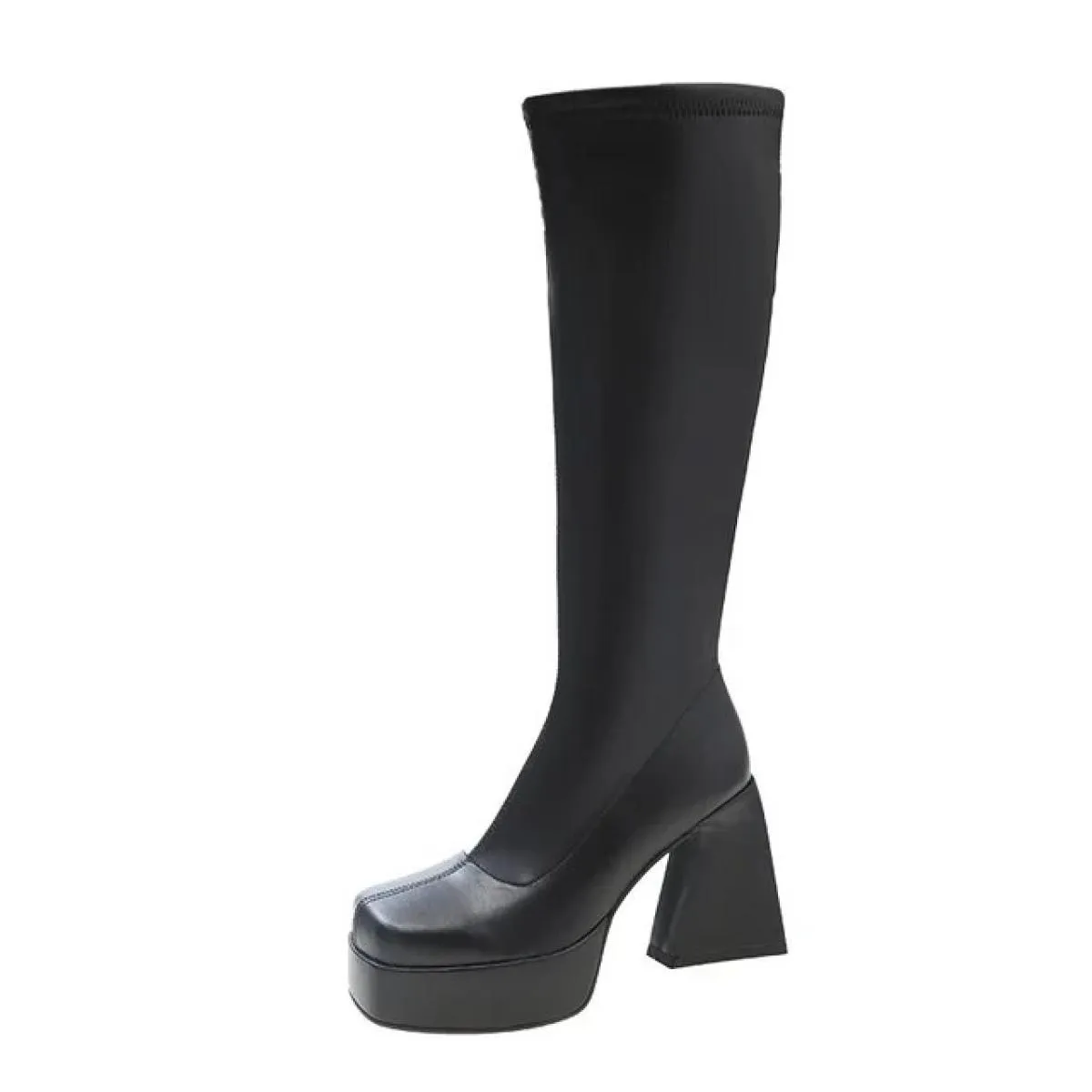 Autunno Inverno 2023 stivali alti al ginocchio da donna stivali lunghi da donna in Pu morbido stivali Slip On da donna stivali c
