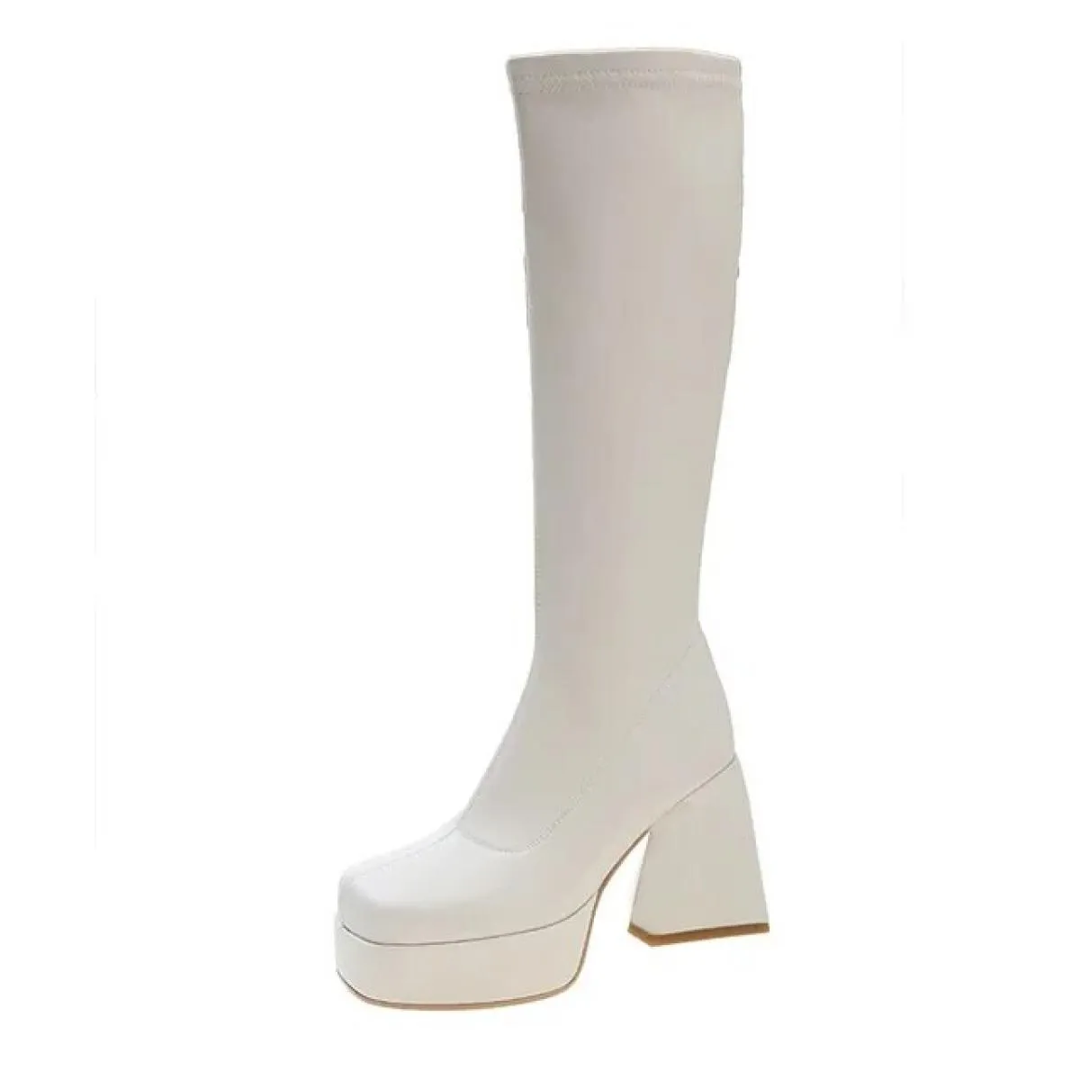 Autunno Inverno 2023 stivali alti al ginocchio da donna stivali lunghi da donna in Pu morbido stivali Slip On da donna stivali c