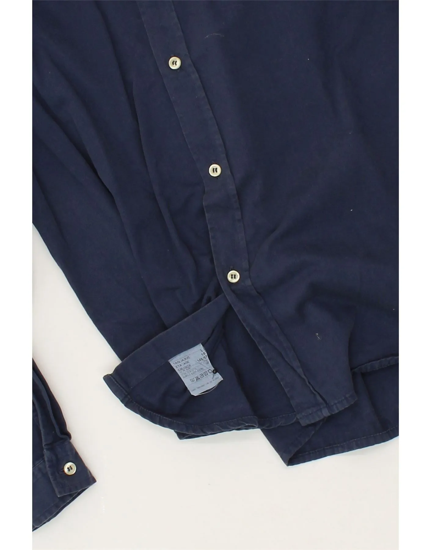 BENETTON Boys Shirt 9-10 Years Large Navy Blue Cotton