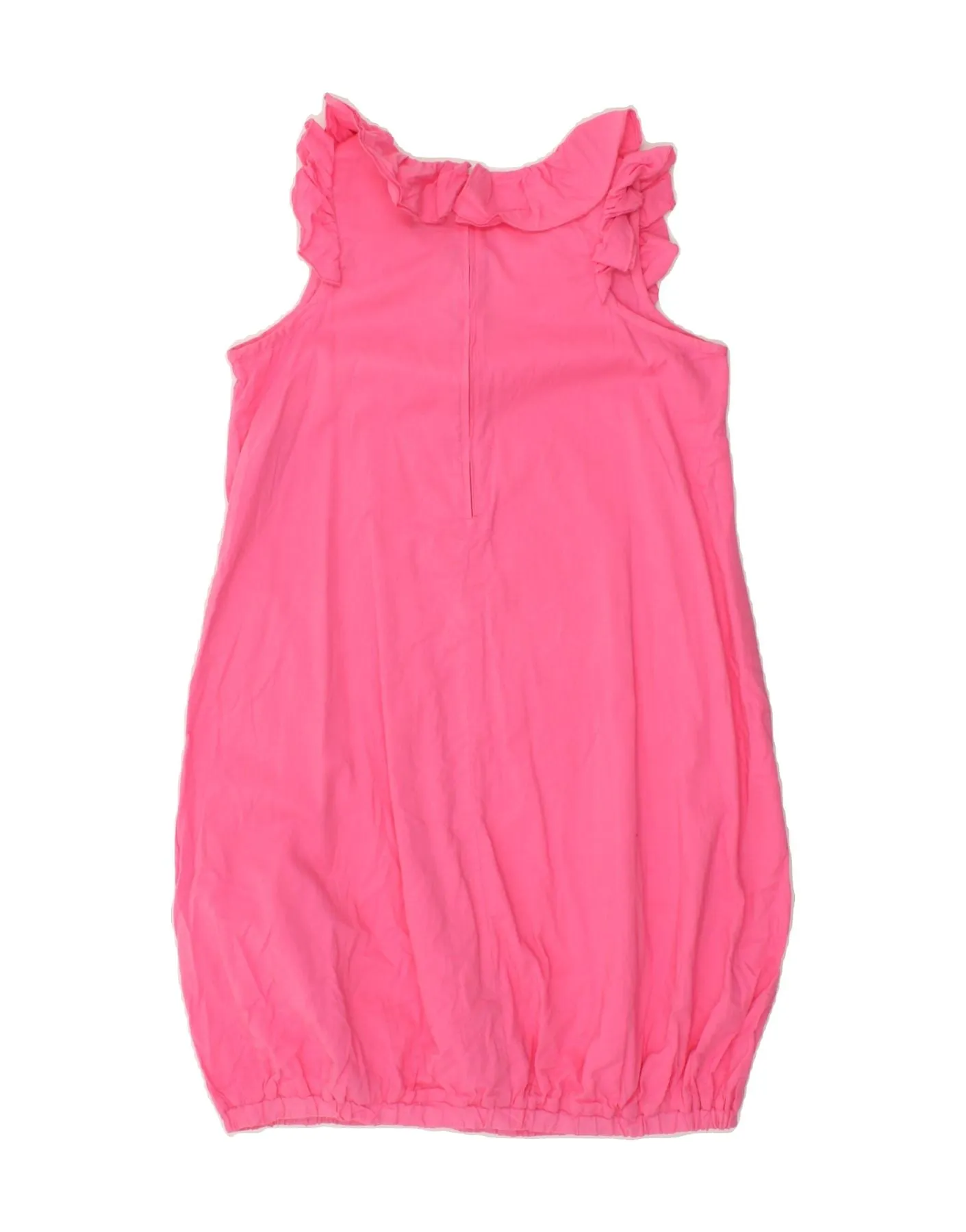 BENETTON Girls Sleeveless Bubble Dress 11-12 Years 2XL Pink Cotton