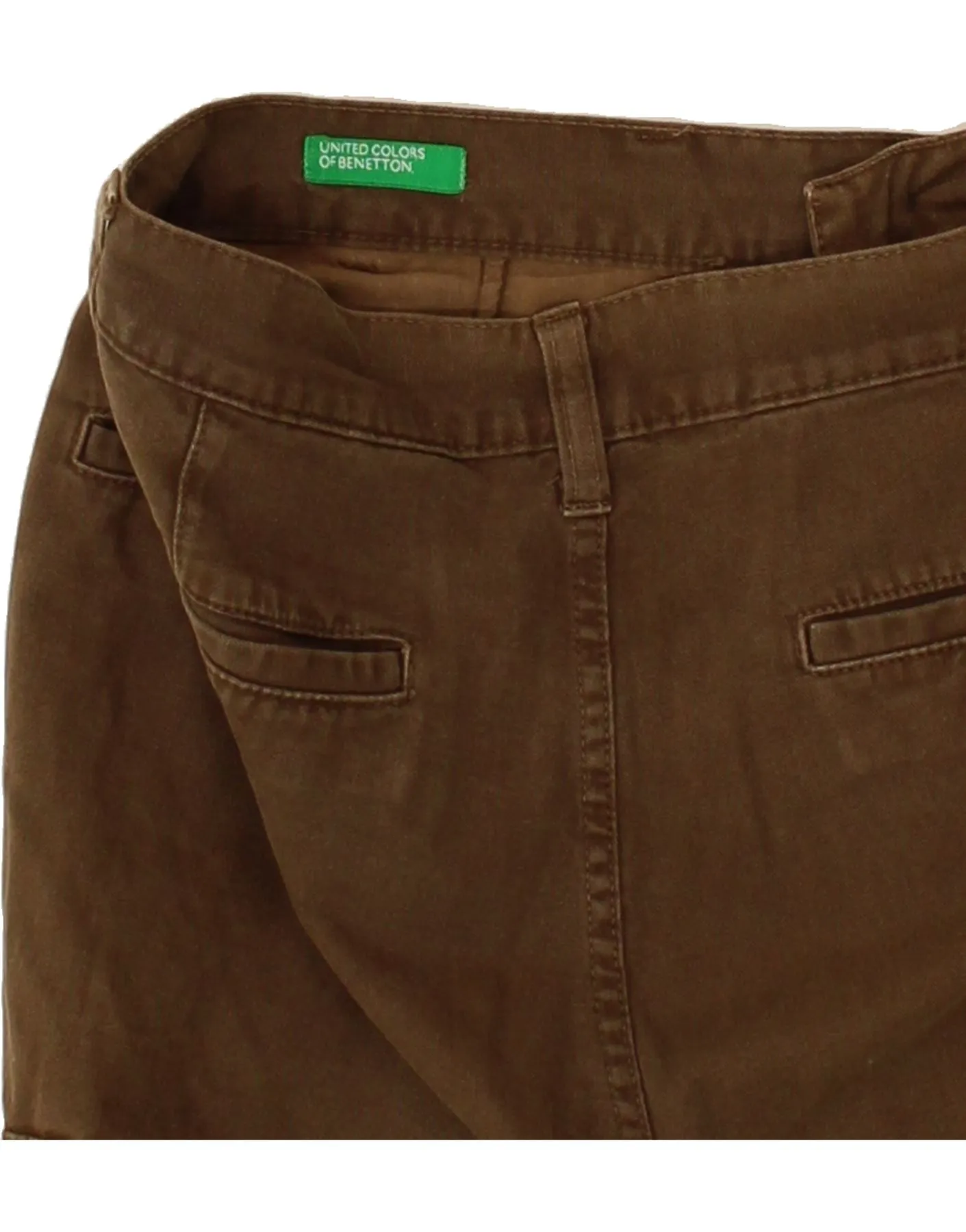 BENETTON Mens Cargo Shorts IT 46 Small W30  Brown Cotton