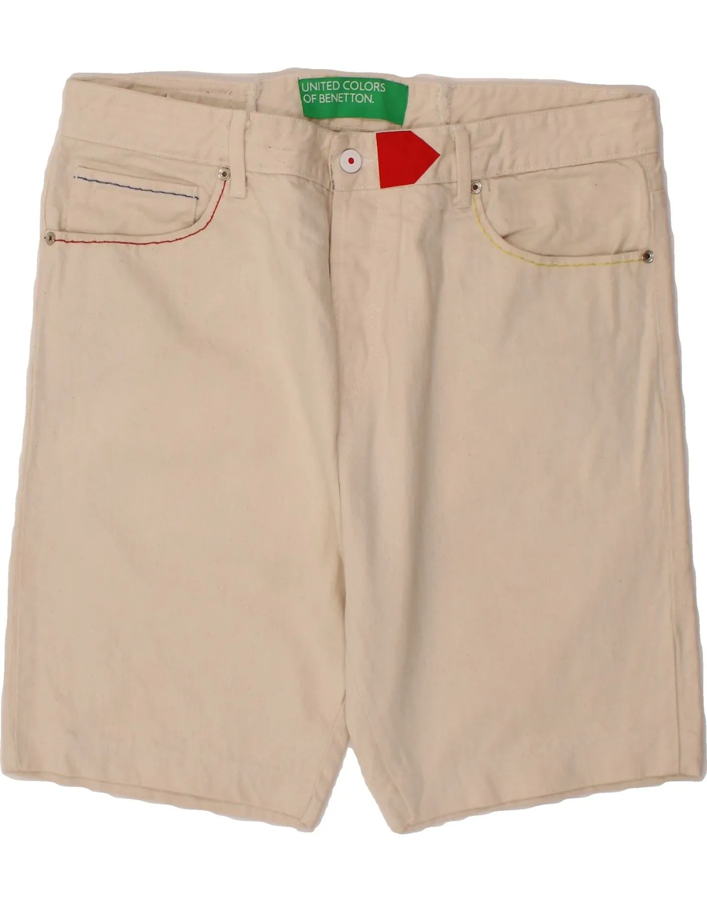 BENETTON Mens Casual Shorts W38 XL Beige Cotton