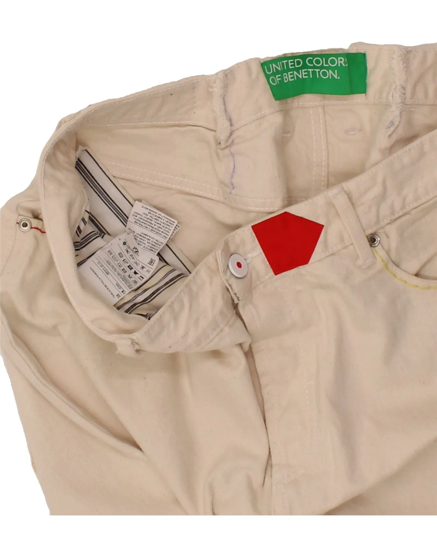 BENETTON Mens Casual Shorts W38 XL Beige Cotton