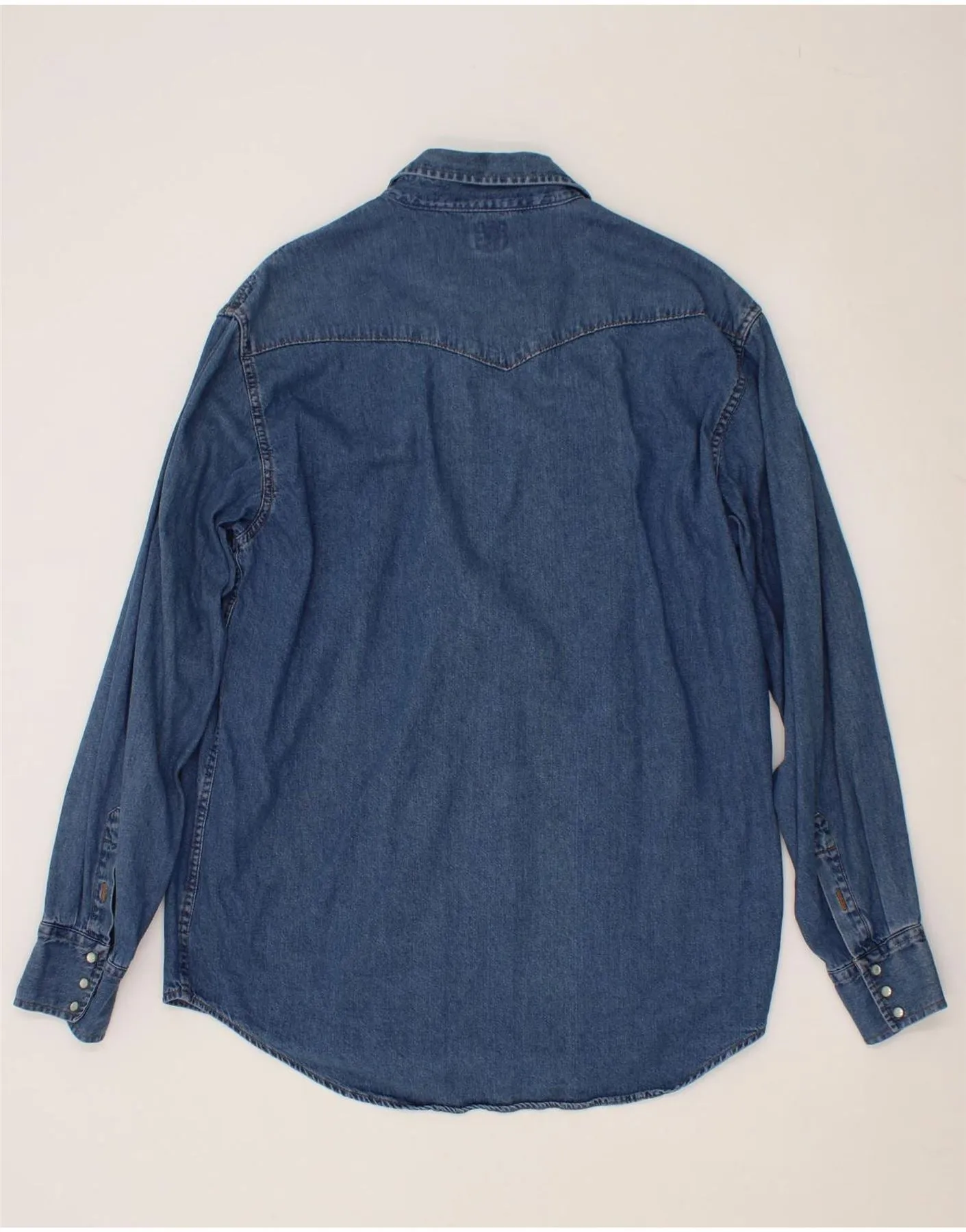 BENETTON Mens Denim Shirt XL Blue