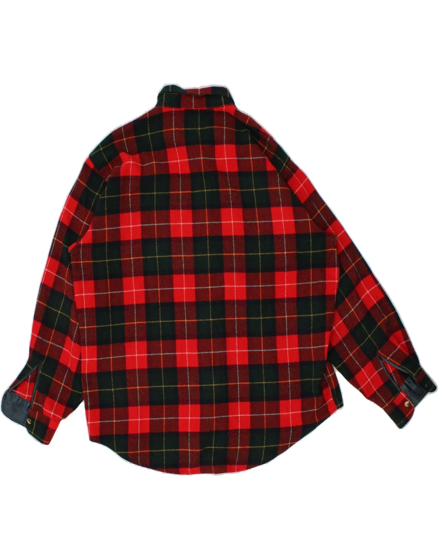 BENETTON Mens Flannel Shirt Large Red Check