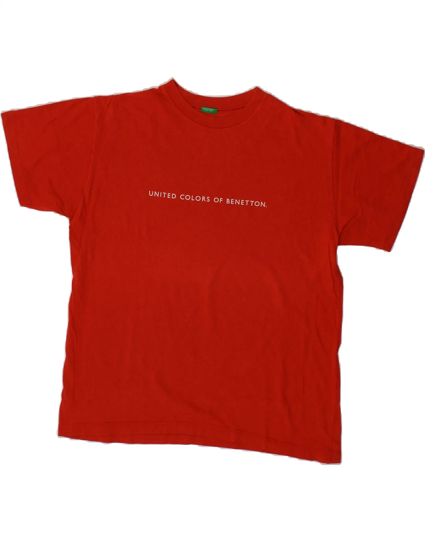 BENETTON Mens Graphic T-Shirt Top Medium Red