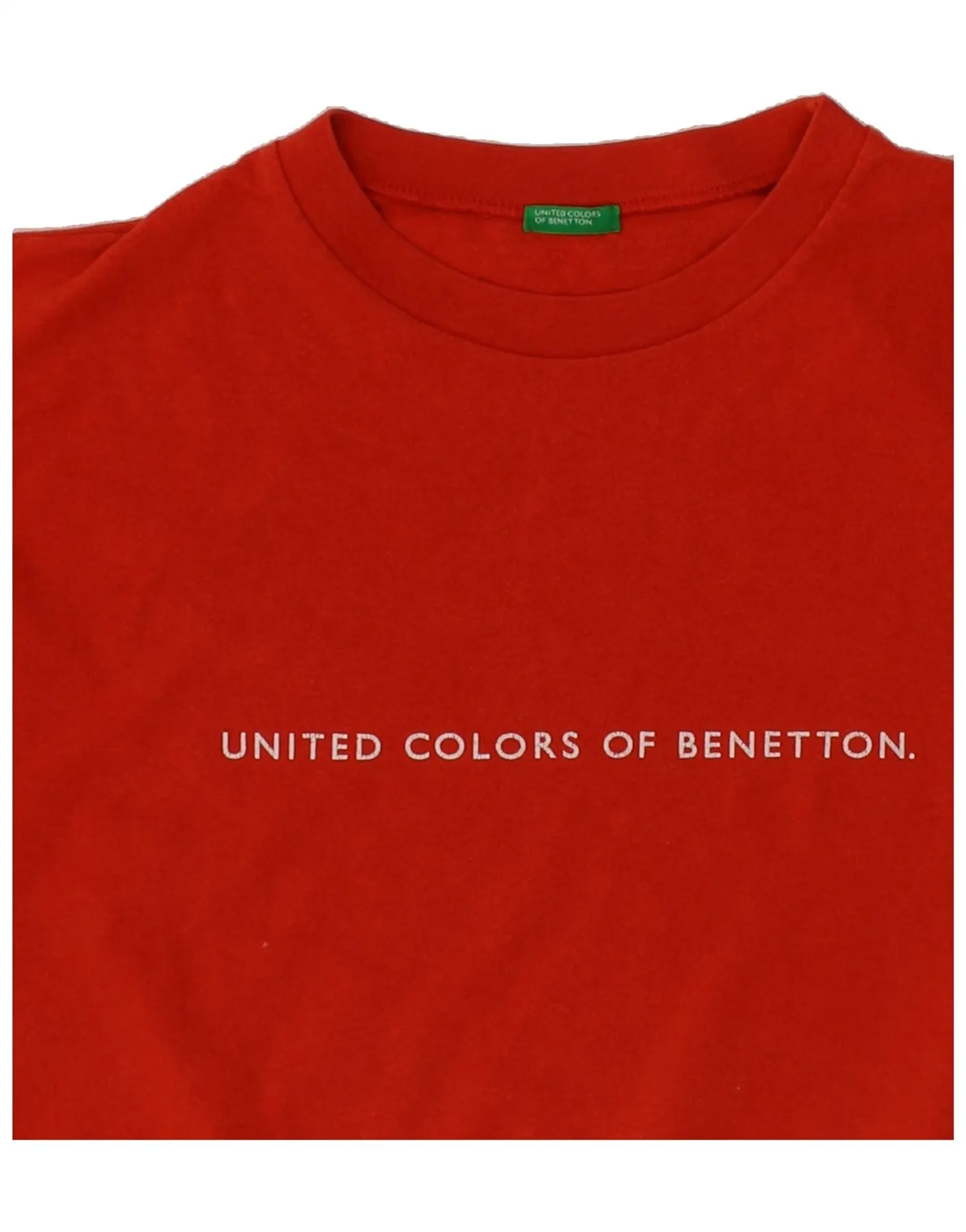 BENETTON Mens Graphic T-Shirt Top Medium Red