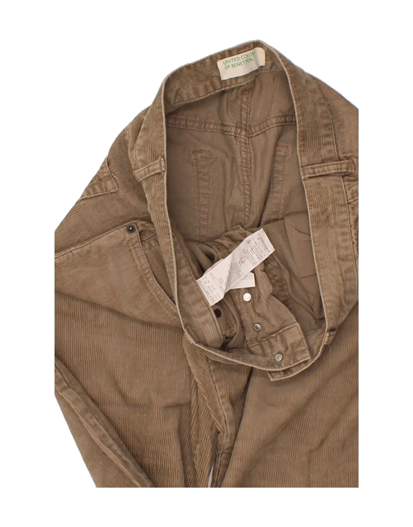 BENETTON Mens Straight Corduroy Trousers W33 L32 Beige Cotton