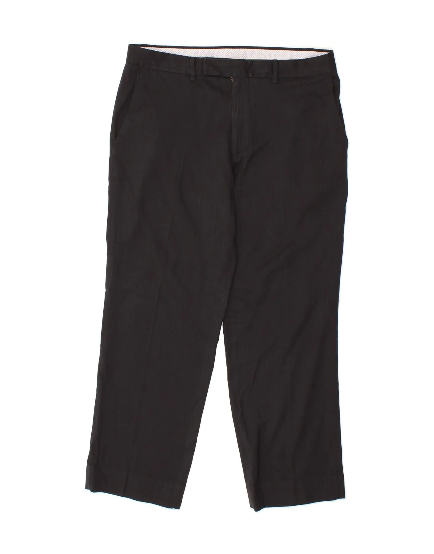 BENETTON Mens Straight Suit Trousers W34 L27 Black Striped Polyester