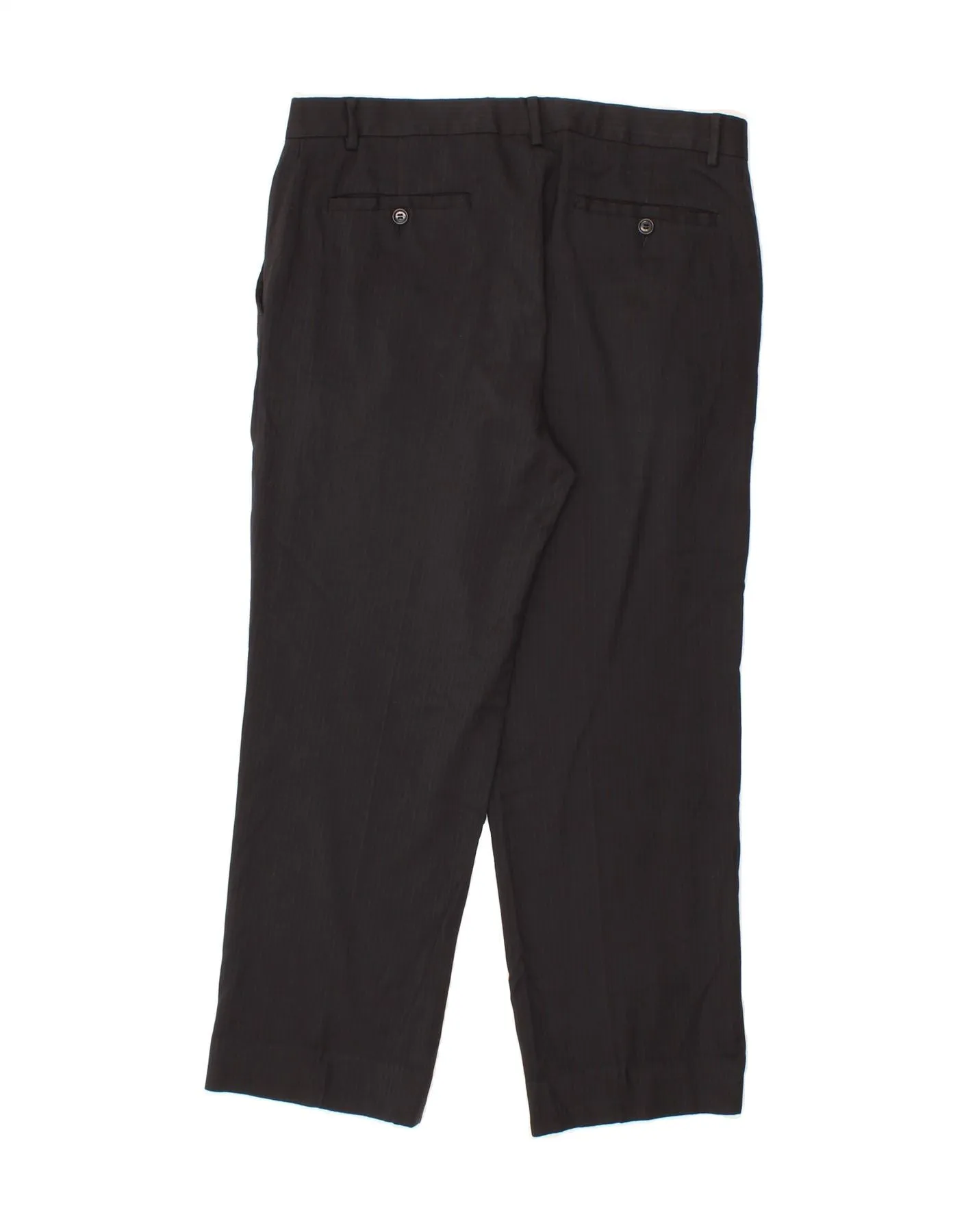 BENETTON Mens Straight Suit Trousers W34 L27 Black Striped Polyester
