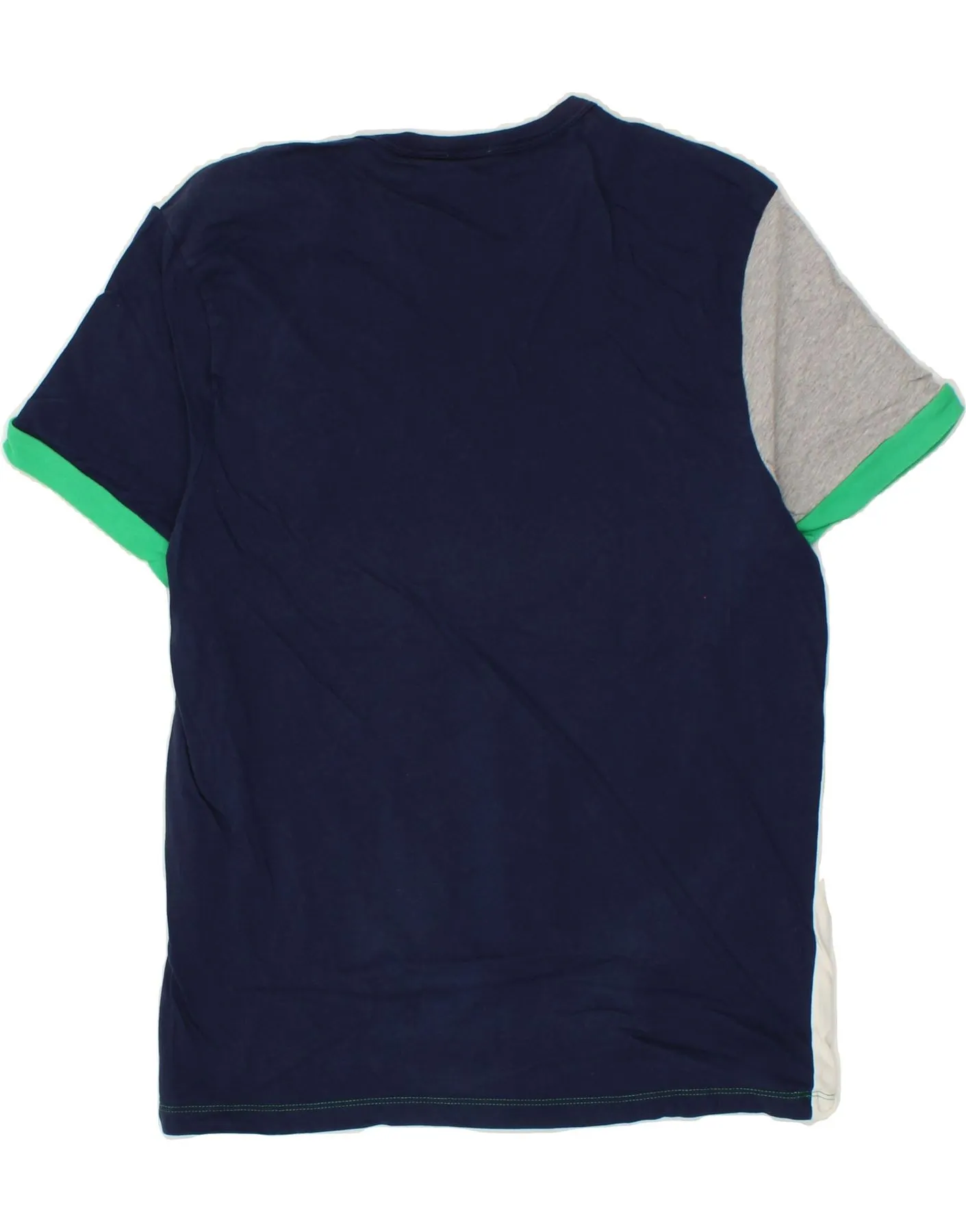 BENETTON Mens T-Shirt Top Small White Colourblock