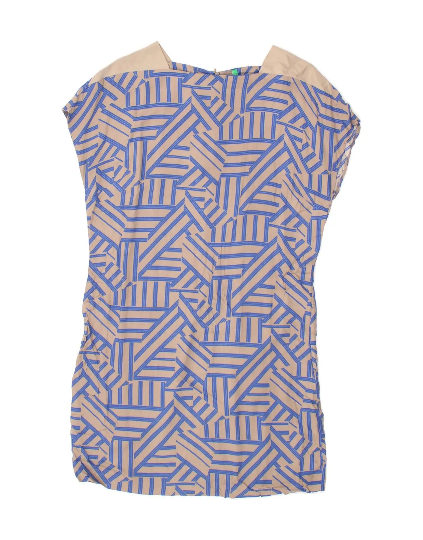 BENETTON Womens Abstract Pattern Sheath Dress UK 14 Large Blue