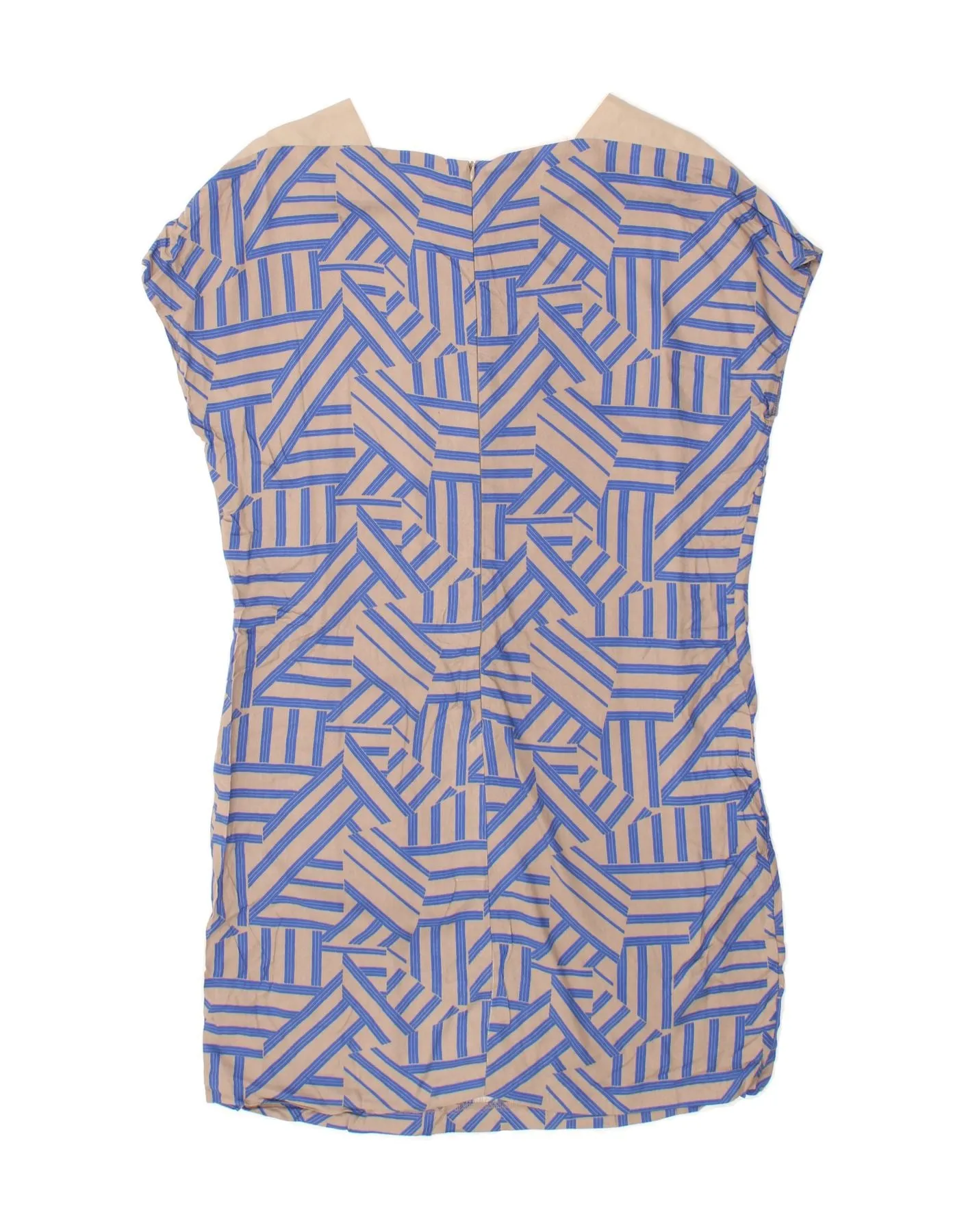 BENETTON Womens Abstract Pattern Sheath Dress UK 14 Large Blue