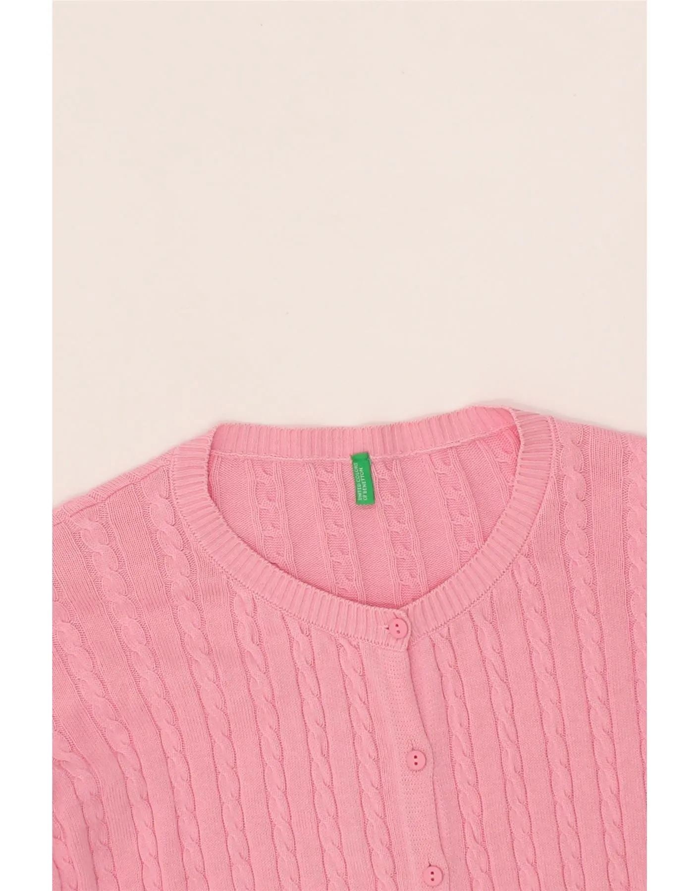 BENETTON Womens Cardigan Sweater UK 12 Medium Pink