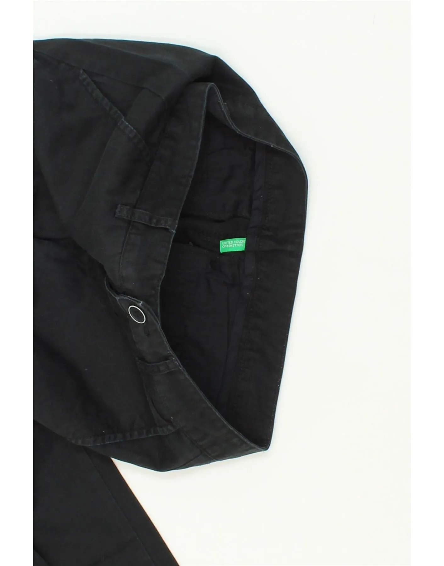 BENETTON Womens Slim Chino Trousers UK 8 Small  W30 L28 Black Cotton
