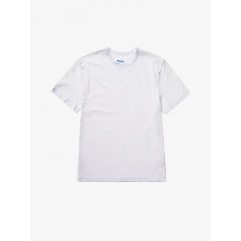 Blauer T-Shirt M/M Logo Piccolo Bianca Uomo