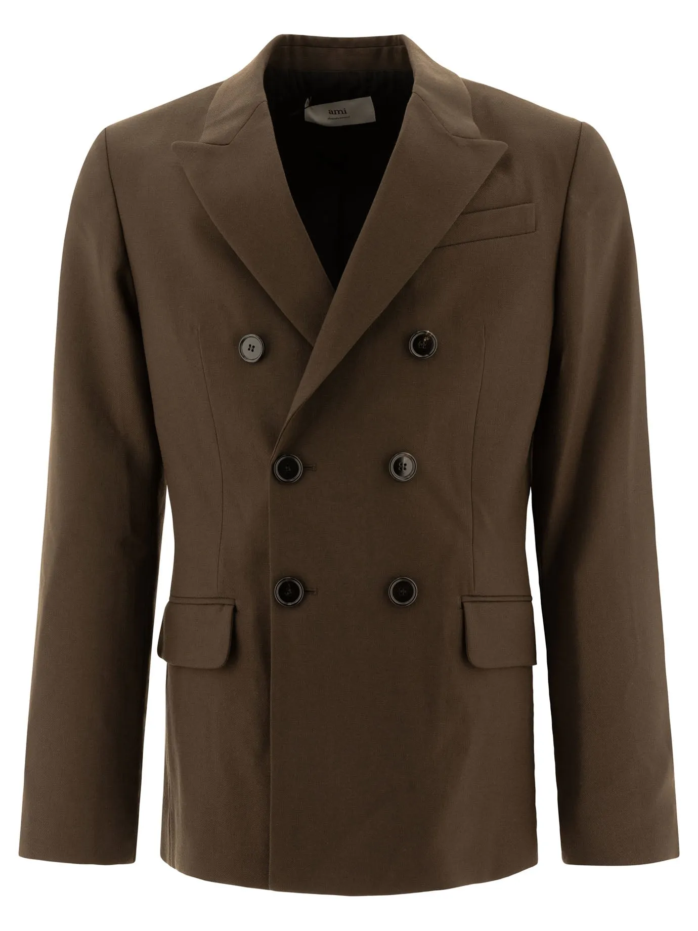 Blazer a doppio petto di lana di lana ami paris