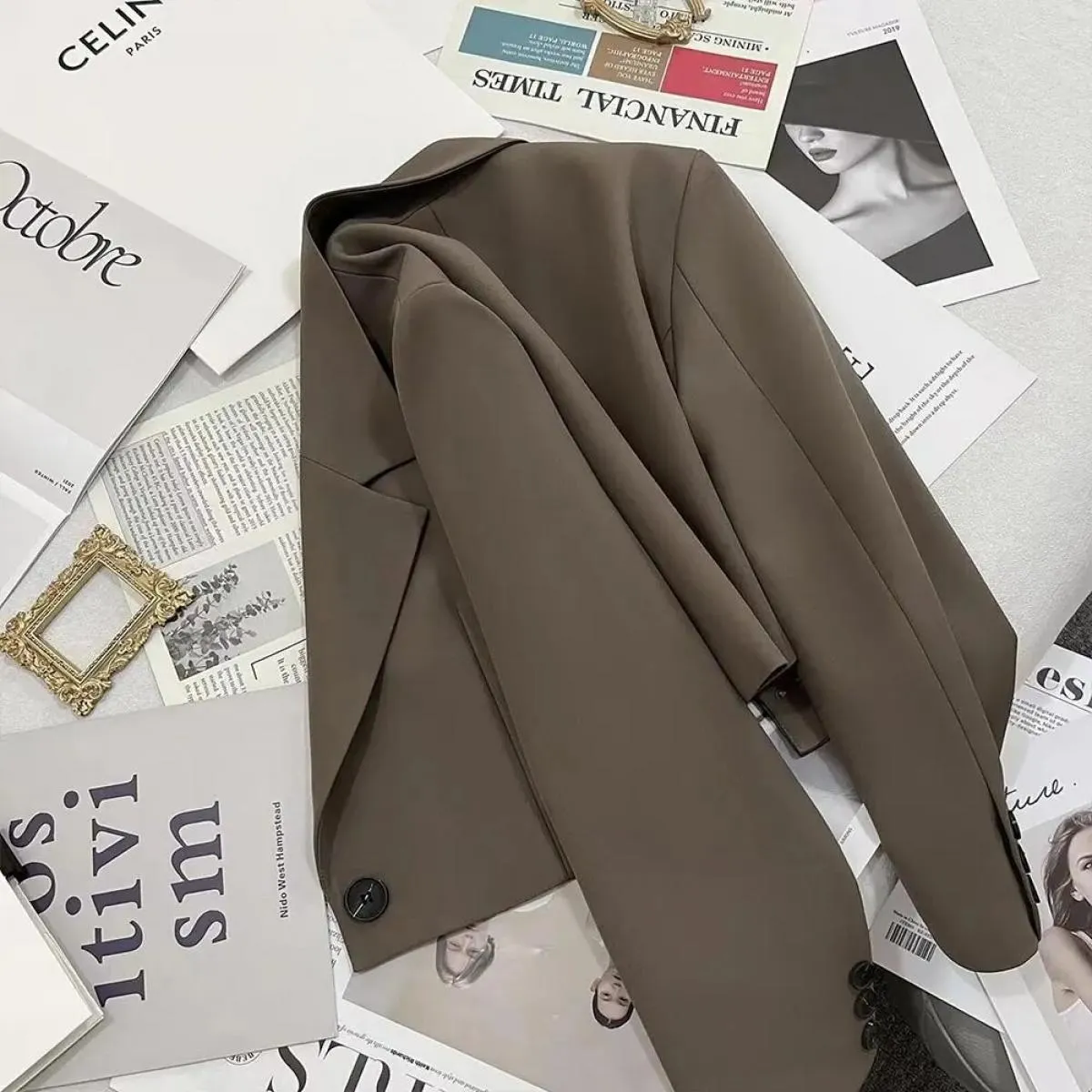 Blazer corto da ufficio stile blazer da donna moda autunno inverno moda primavera giacca da donna a maniche lunghe da strada