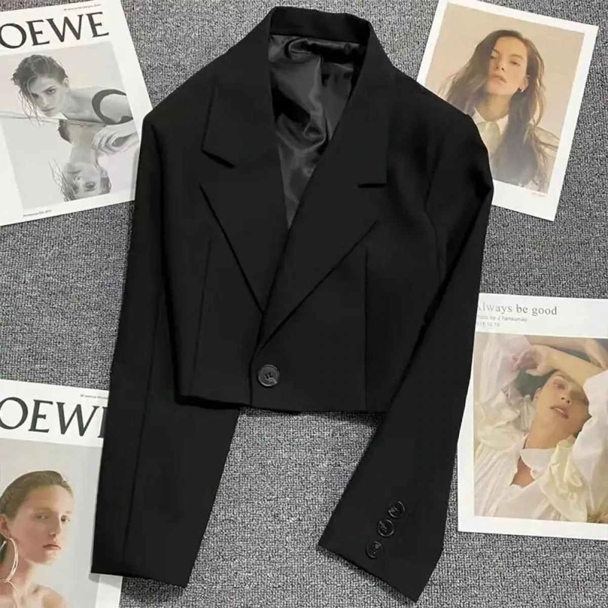 Blazer corto da ufficio stile blazer da donna moda autunno inverno moda primavera giacca da donna a maniche lunghe da strada