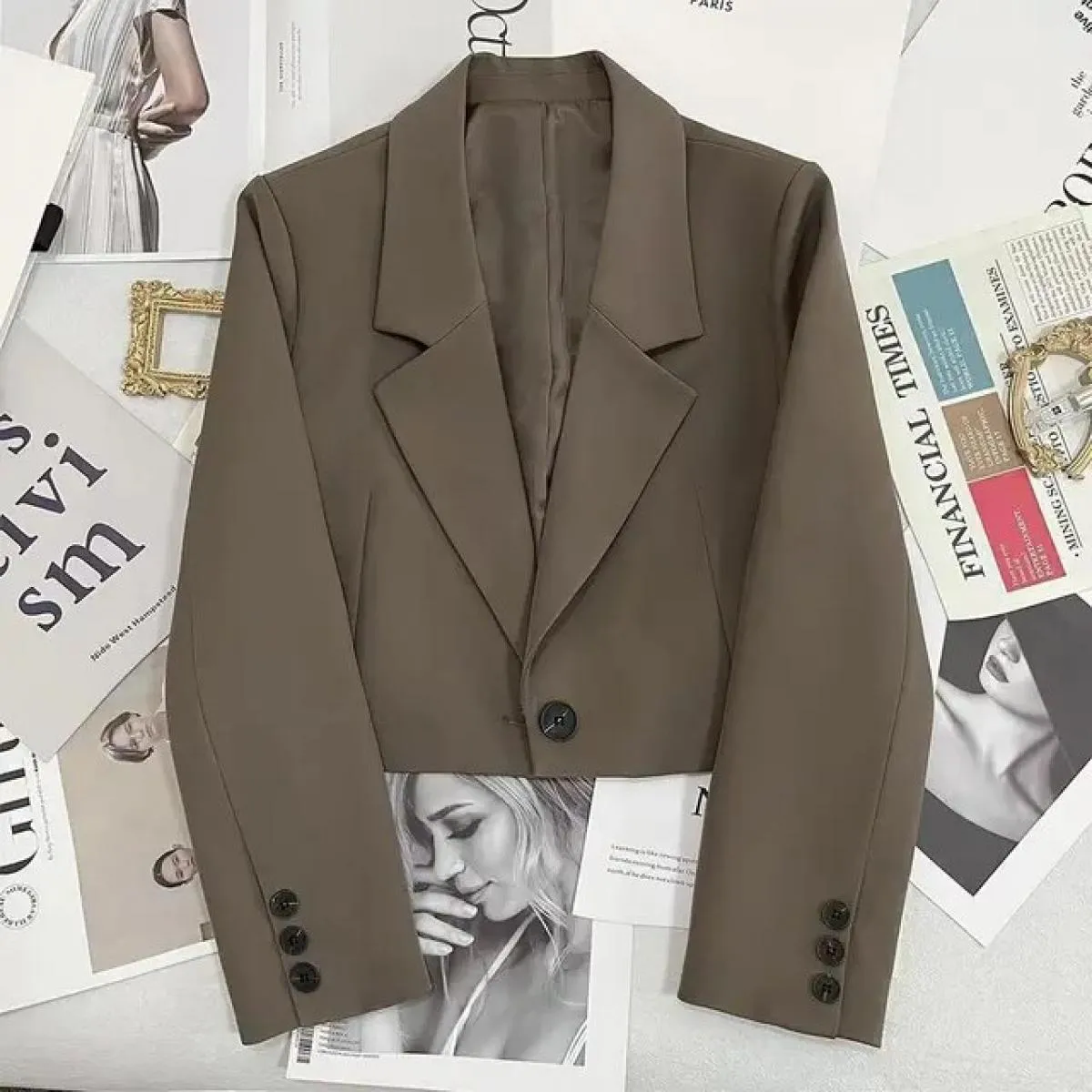 Blazer corto da ufficio stile blazer da donna moda autunno inverno moda primavera giacca da donna a maniche lunghe da strada