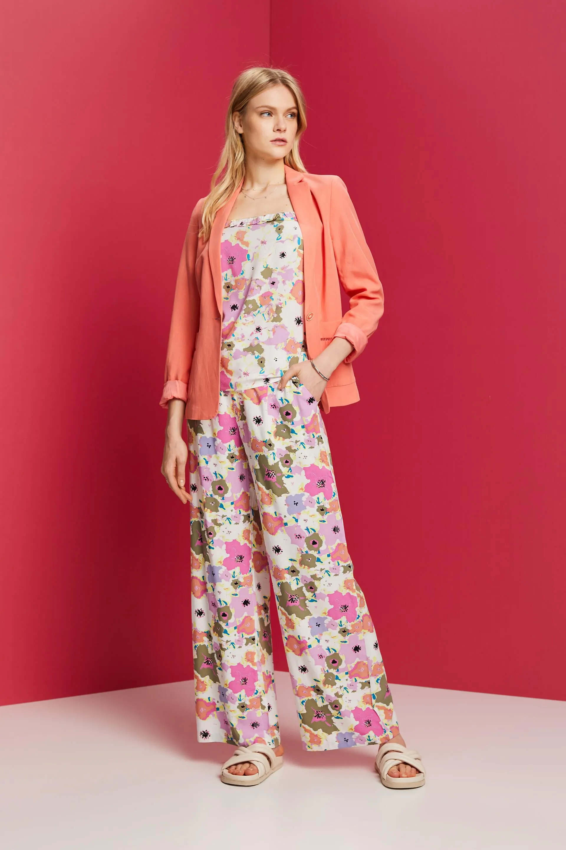 Blusa senza maniche a fantasia, LENZING™ ECOVERO™