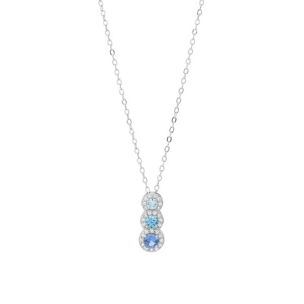 BOCCADAMO Collana Trilogy Sophie con Zirconi Cristal Acquamarina Blu Tanzanite in Argento 925