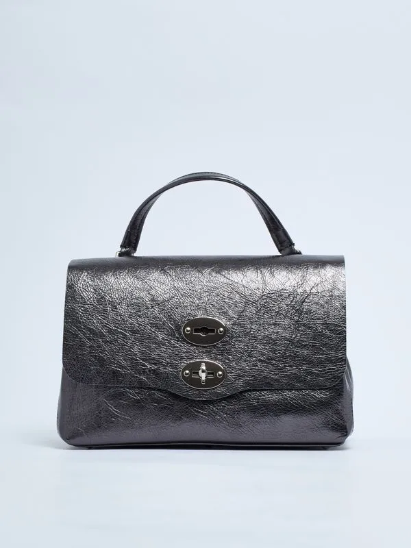Borsa donna Zanellato Postina Cortina S in pelle laminata Nero