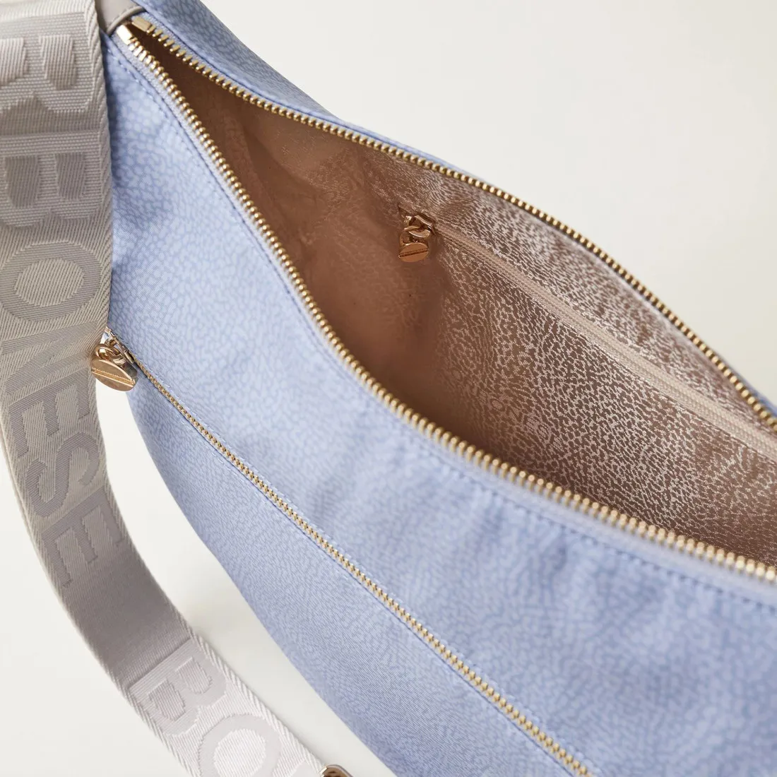 Borsa media Borbonese Luna Bag topazio in nylon OP riciclato