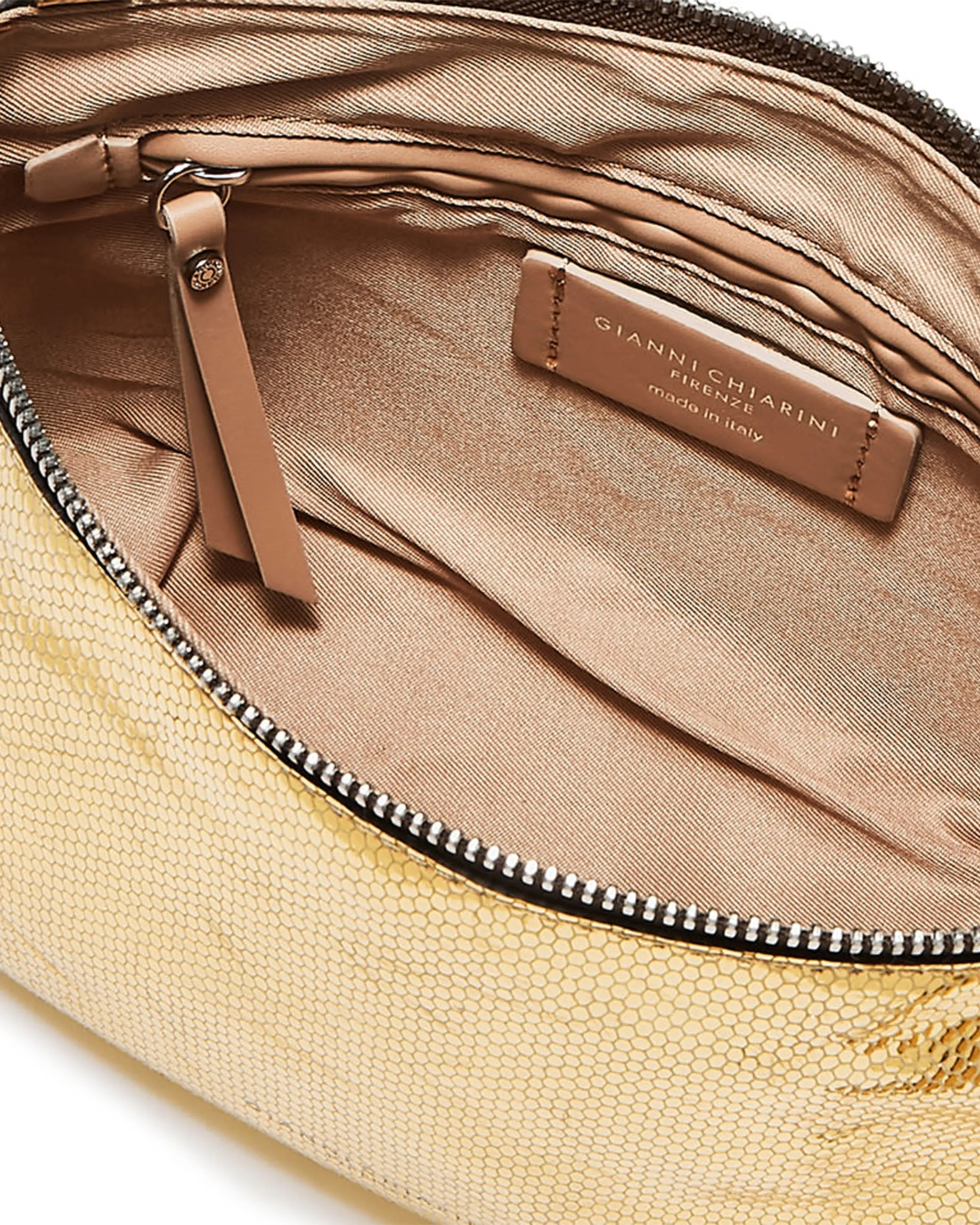 Borsa Nadia pelle laminata oro