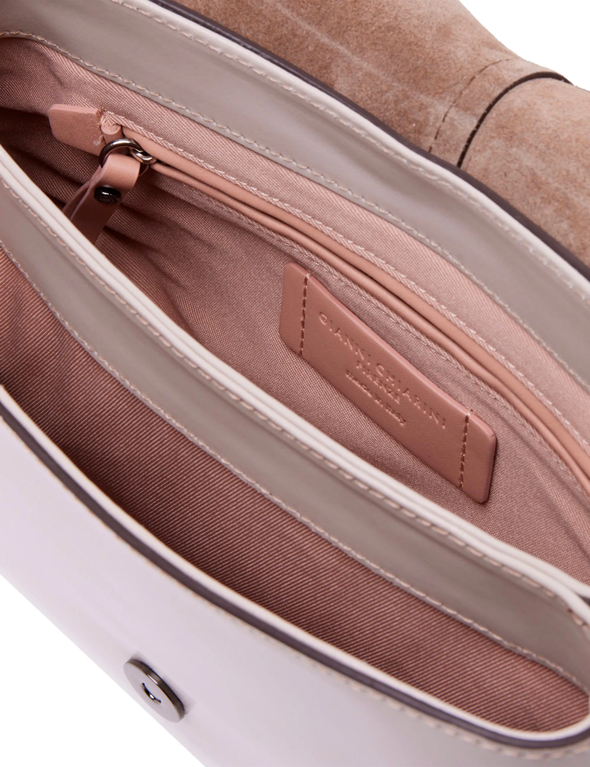borsa pelle helena round bianco