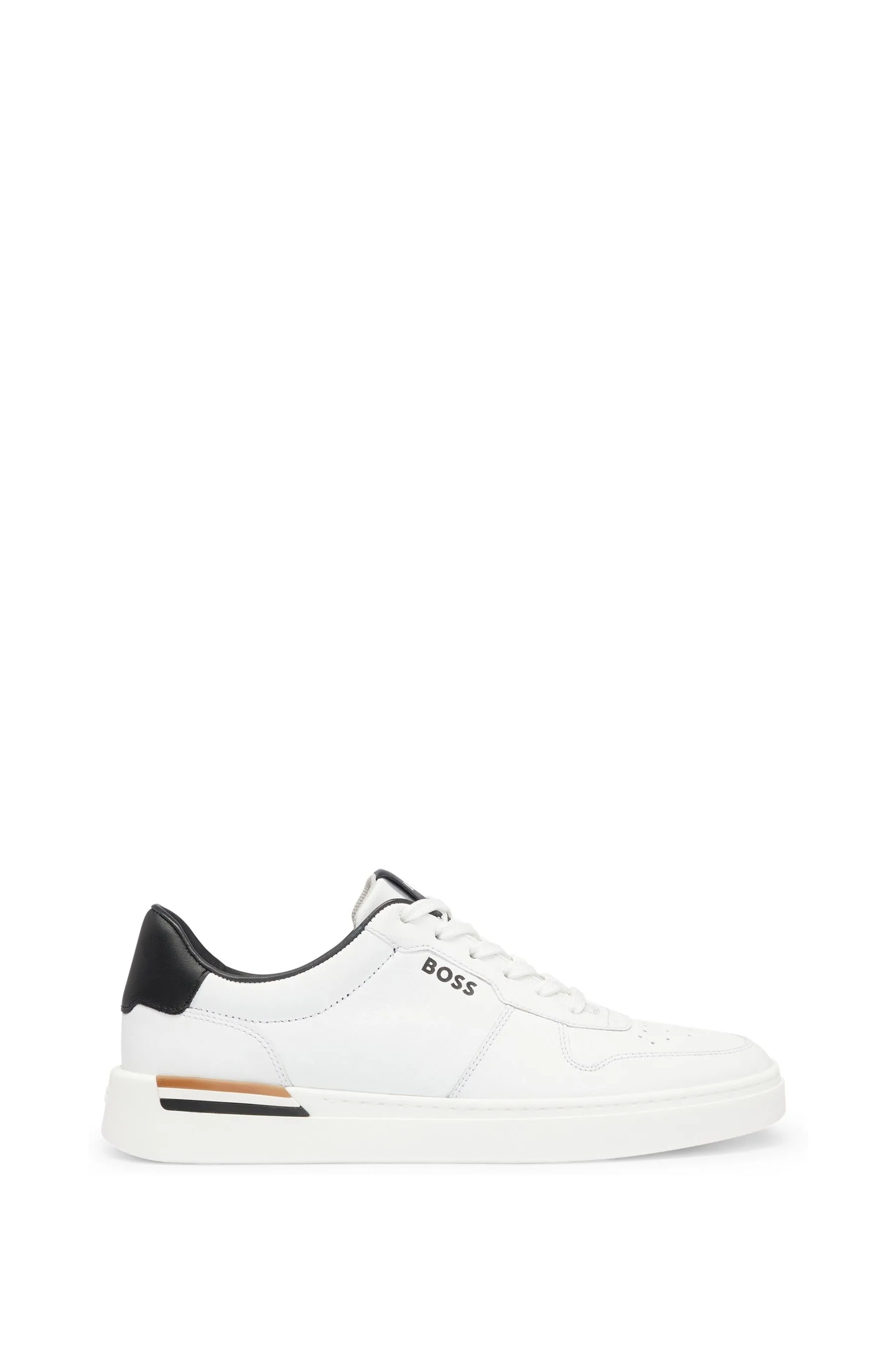 BOSS Signature scarpe da ginnastica in pelle con suola sagomata    