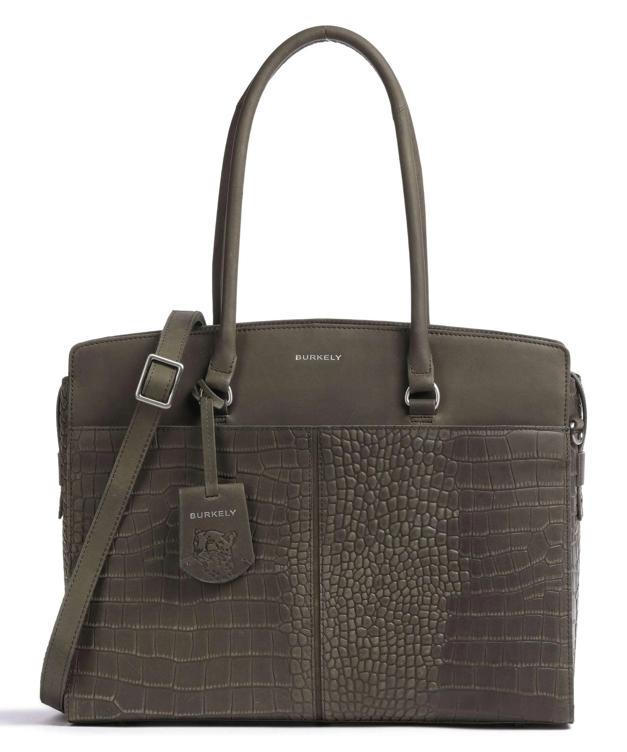  Burkely Cool Colbie Borsa shopper 15″ pelle in rilievo verde scuro  