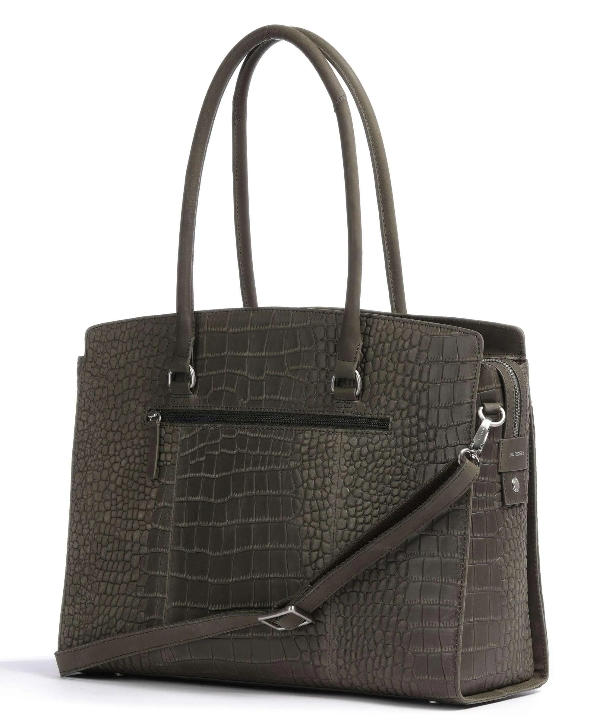  Burkely Cool Colbie Borsa shopper 15″ pelle in rilievo verde scuro  