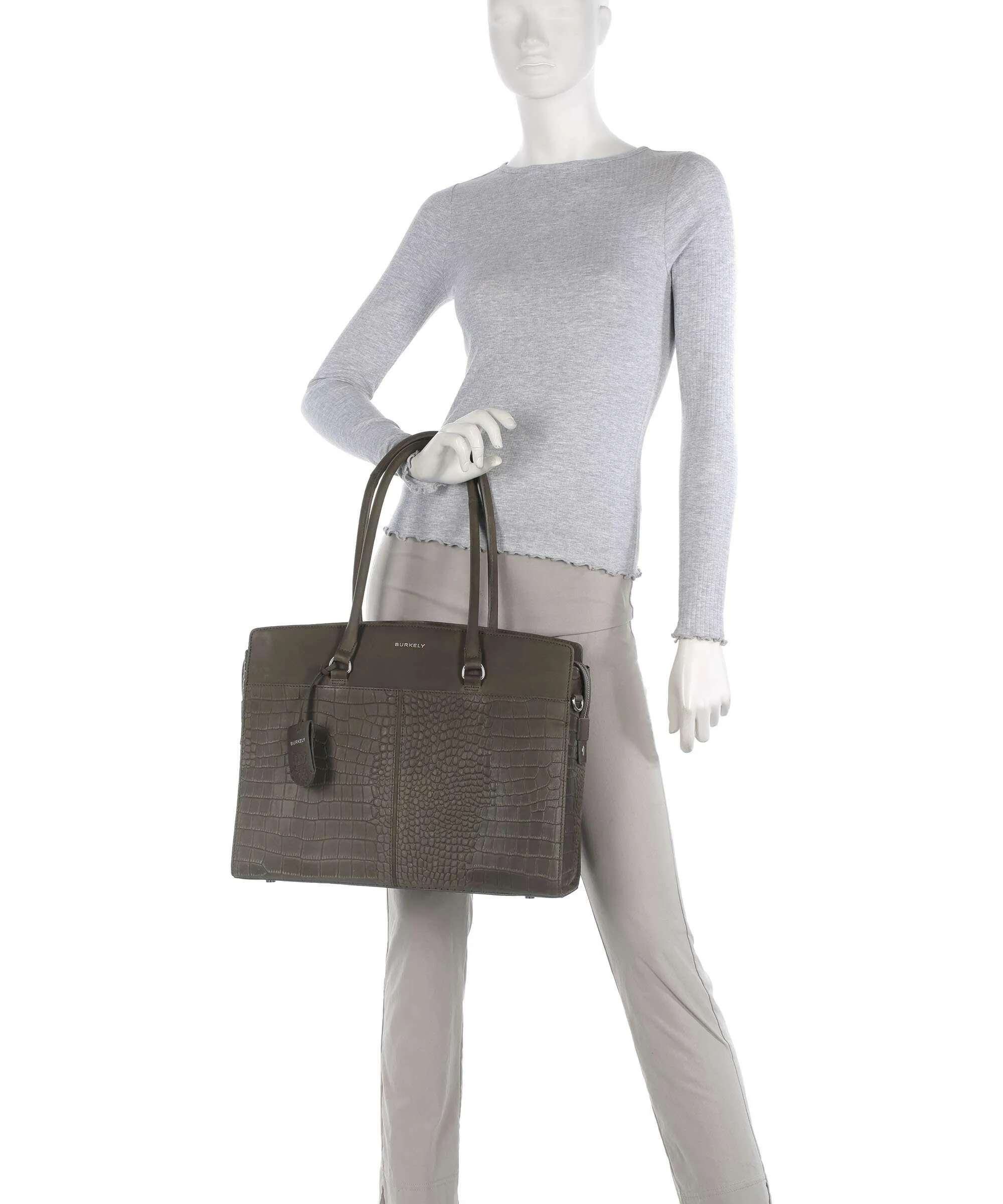  Burkely Cool Colbie Borsa shopper 15″ pelle in rilievo verde scuro  